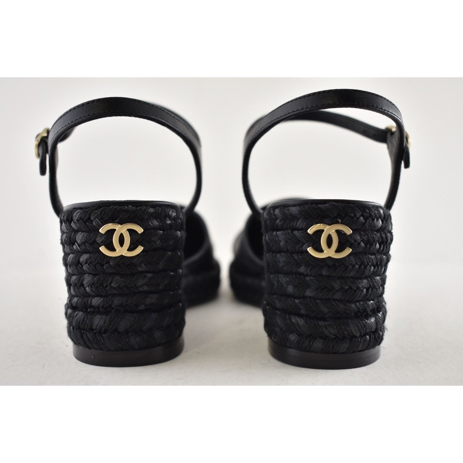 Chanel Chanel 23P Black Lambskin Cord Espadrille CC Logo Ankle Size US 8 / IT 38 - 14 Thumbnail