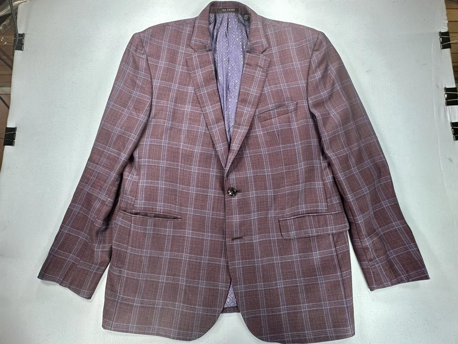 Ted Baker Ted Baker Men 44 Purple Endurance Single Breasted Sport Coat Size 44R - 1 Thumbnail
