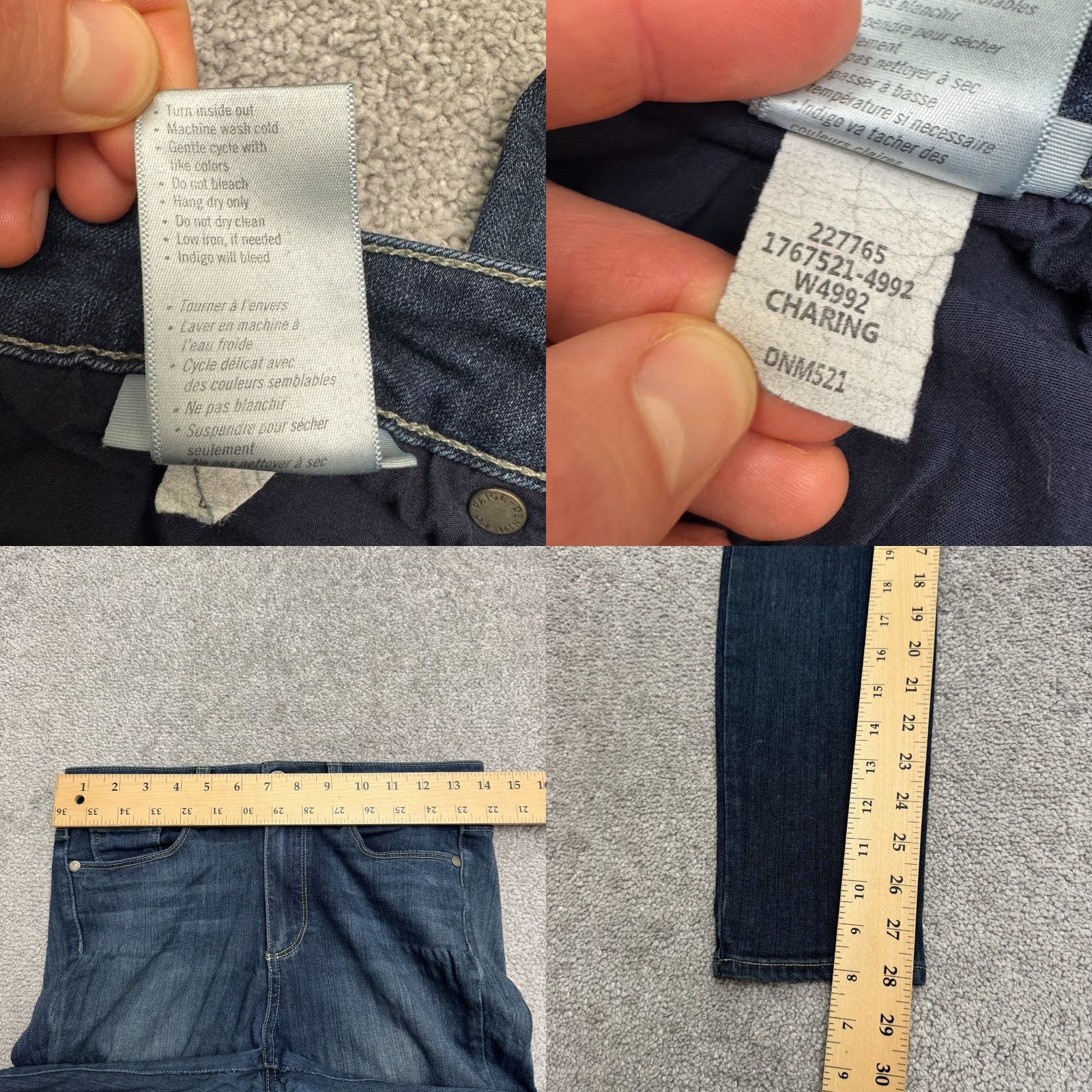 Paige Paige Hoxton Ankle Skinny Jeans Womens 28 Blue Dark Wash Denim Stretch Charing Size 28" / US 6 / IT 42 - 8 Thumbnail