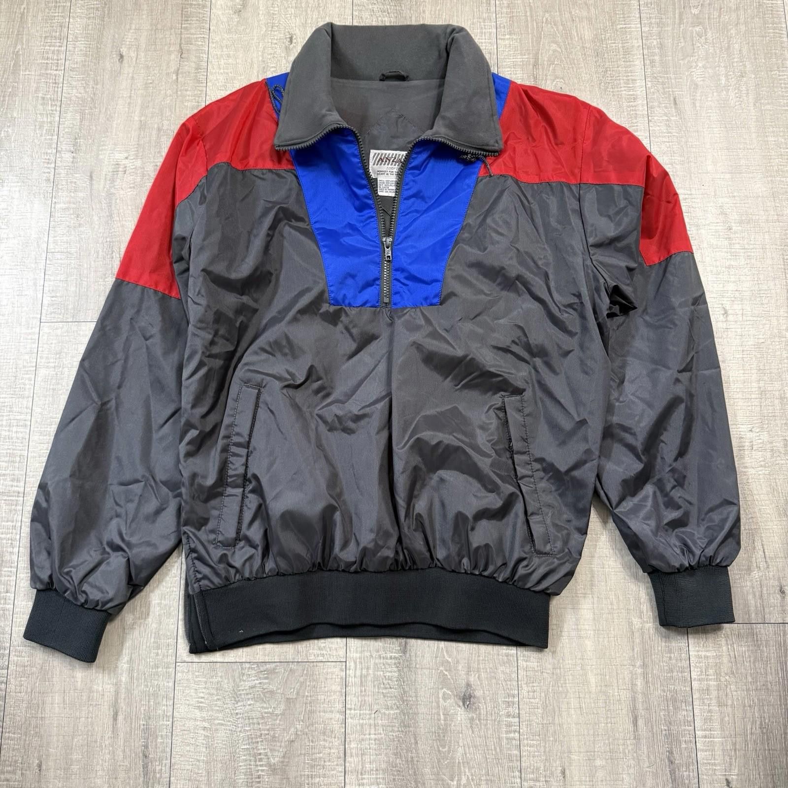 Other Vintage Anzani Sportswear Gray Blue Red Jacket Windbreaker Size ONE SIZE - 2 Thumbnail