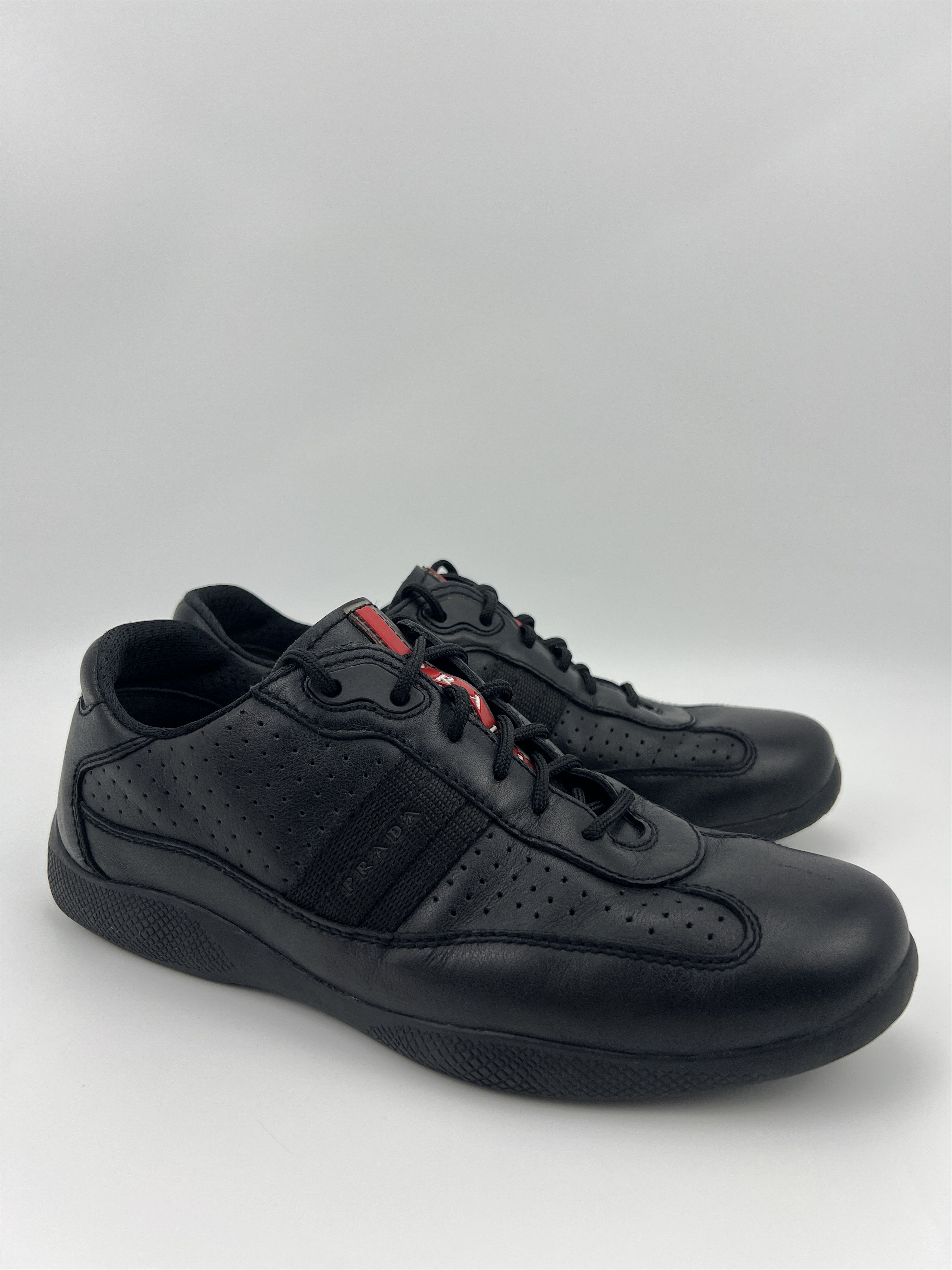 Prada Vintage Prada America's Cup Black Leather Sneakers Women's Size US 8 / IT 38 - 9 Thumbnail