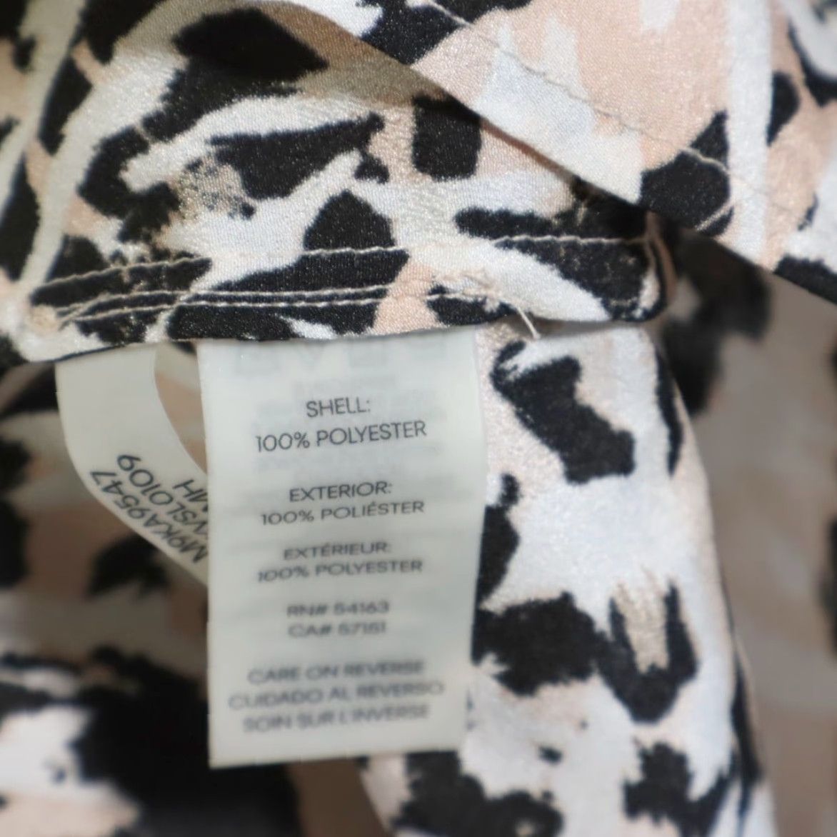 Calvin Klein Calvin Klein Shirt Womens L Tunic Aminal Print Long Sleeve Button Up Shirt - Multi-Colored, Crew Neck, Regular Fit, Polyester, Adult Women Size L / US 10 / IT 46 - 8 Thumbnail