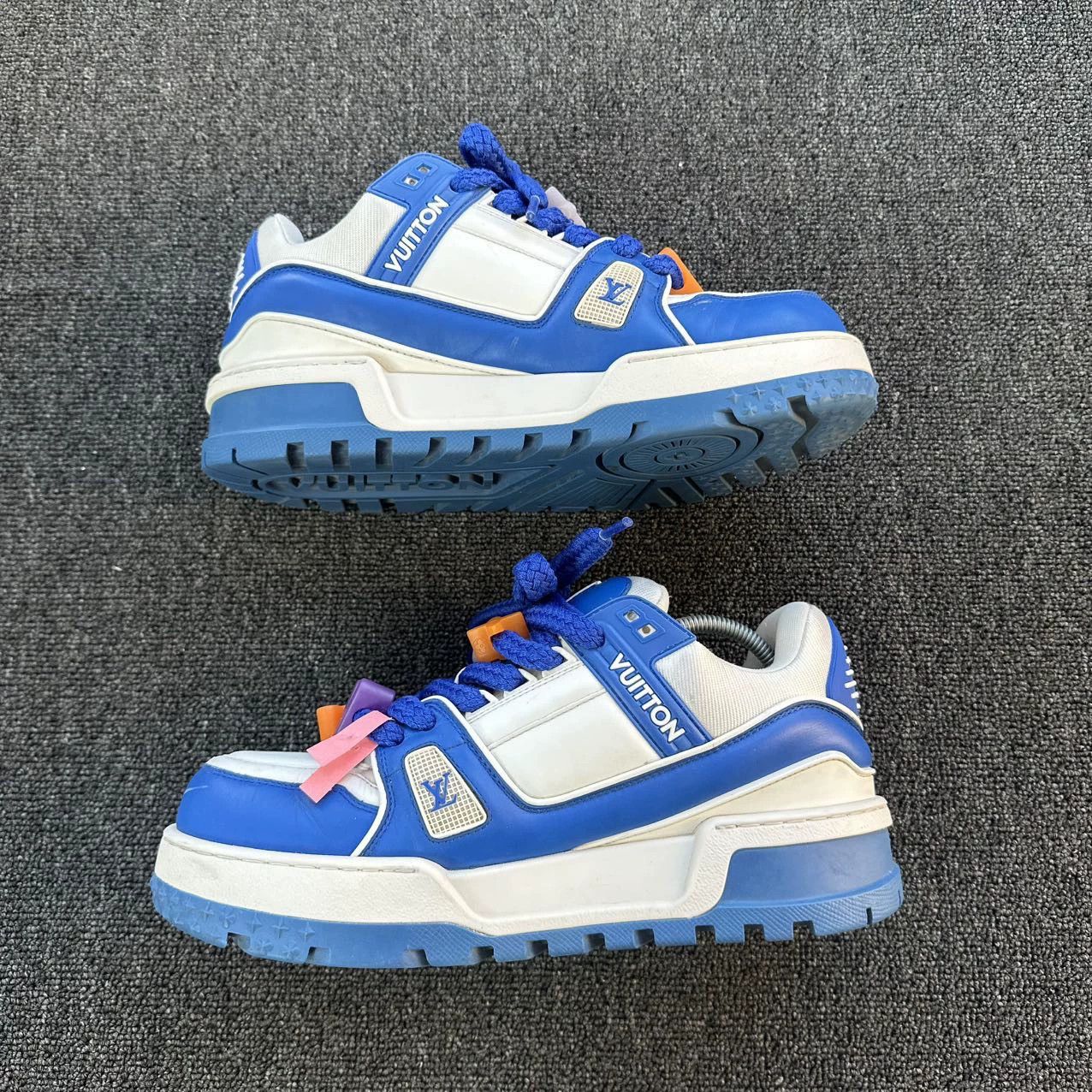 Louis Vuitton LV 95 New White Blue Pang Ding 41.5 Size US 8.5 / EU 41-42 - 5 Thumbnail