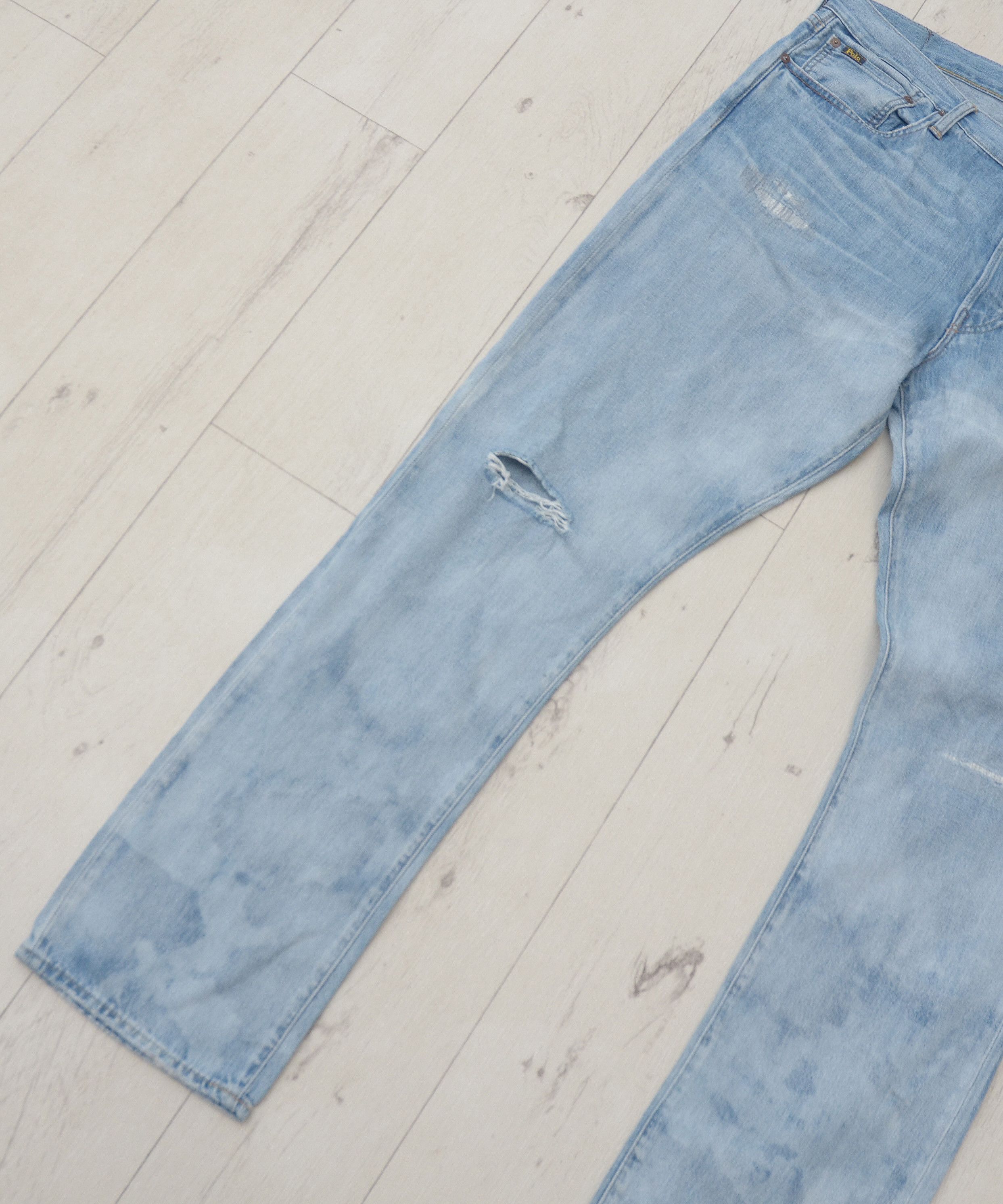 Polo Ralph Lauren × Ralph Lauren Polo Ralph Lauren Slim Distressed Wash Denim Jeans W36 L32 Size US 36 / EU 52 - 6 Thumbnail