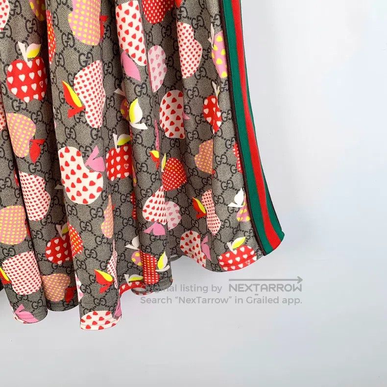 Gucci Gucci SizeS Multi-colour apple logo jacquard full-print cot Size 24" / US 00 / IT 34 - 4 Thumbnail