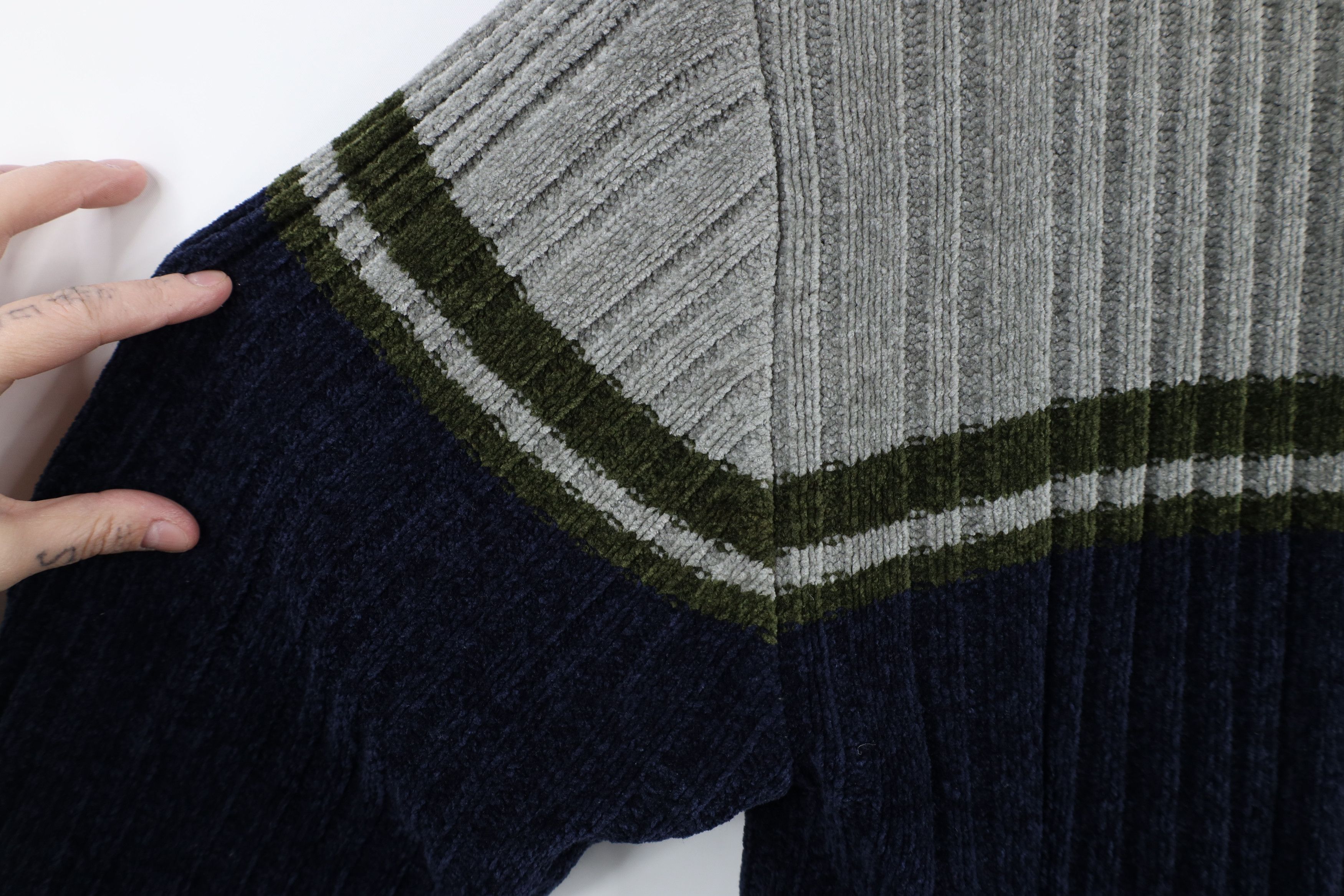 Vintage Vintage 90s Streetwear Block Ribbed Knit Fleece Sweater Size US XL / EU 56 / 4 - 4 Thumbnail