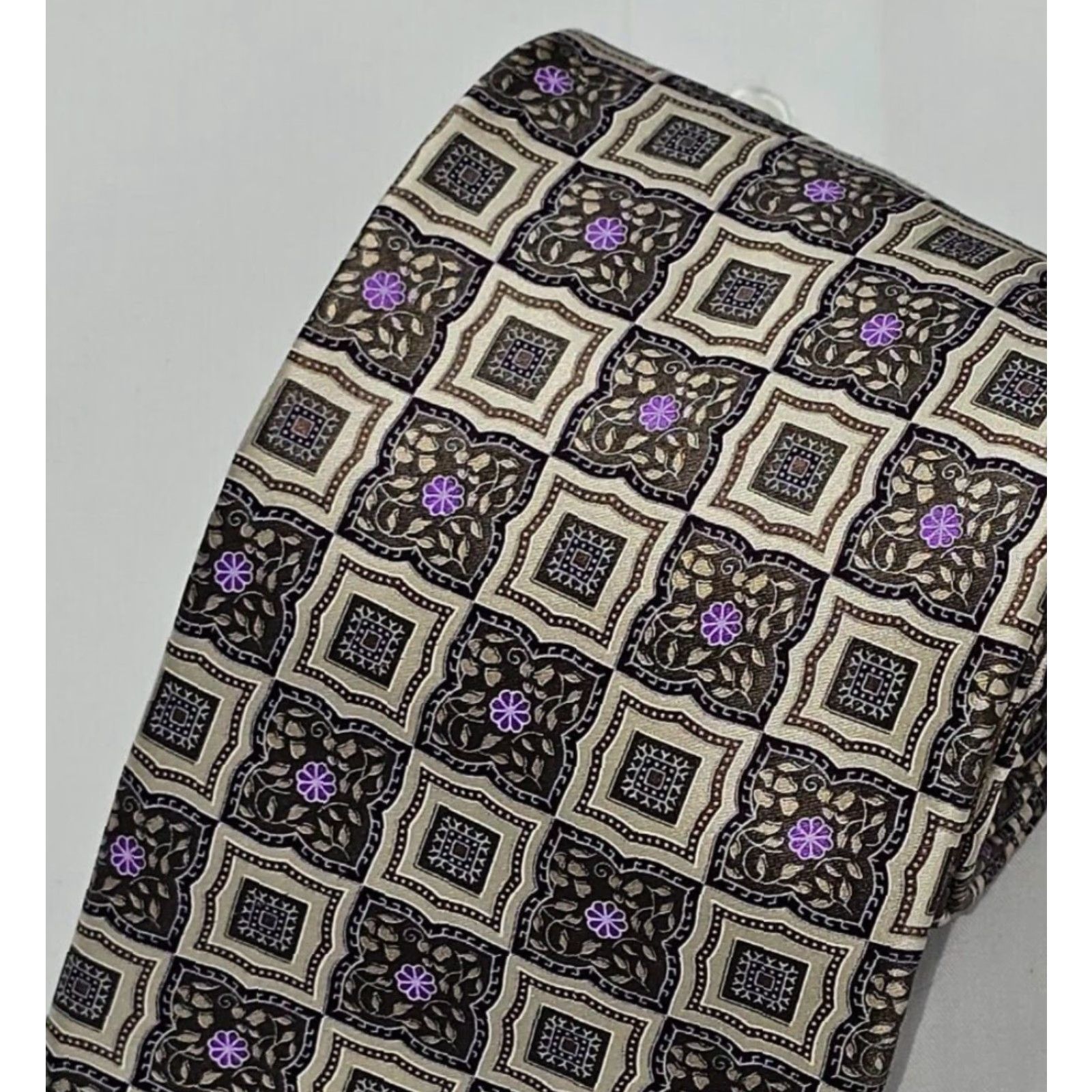 Ermenegildo Zegna VINTAGE Ermenegildo Zegna Luxury Necktie Men's Geometric XXXXX Made in Italy Tie Size ONE SIZE - 2 Thumbnail