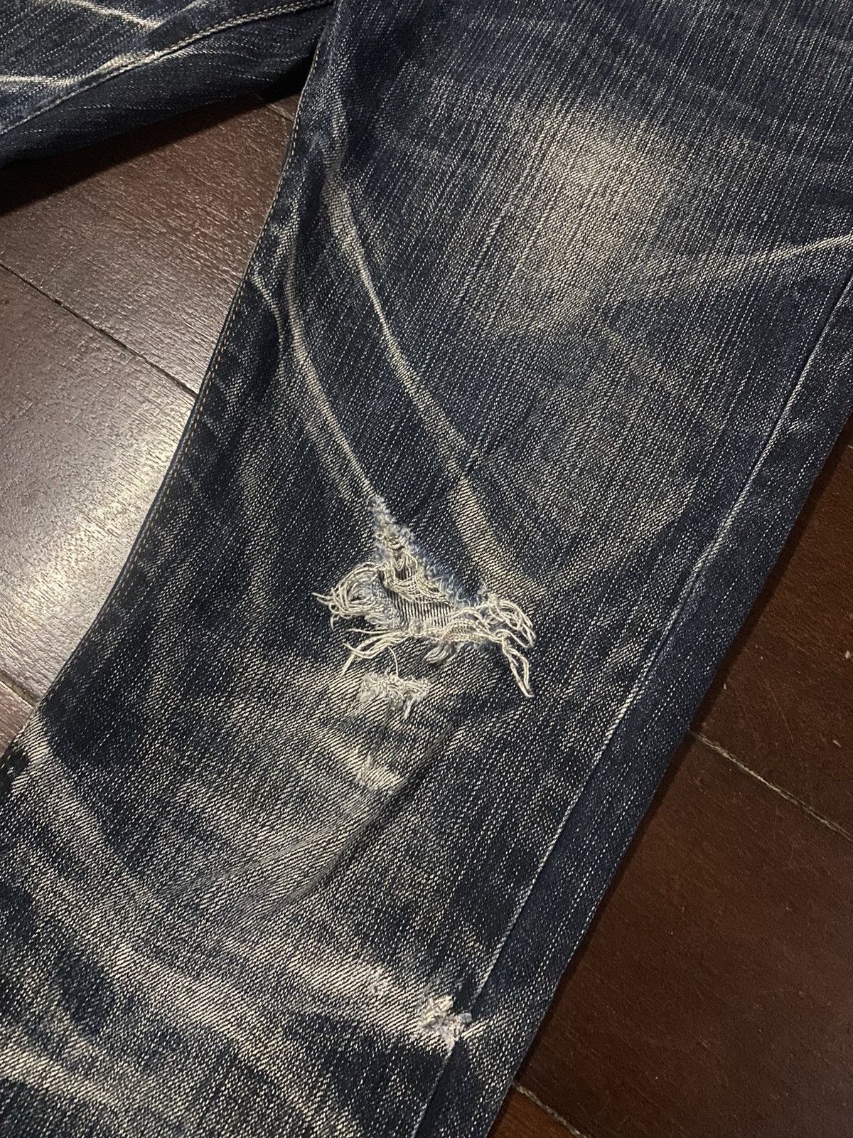 If Six Was Nine FIRE Tornado Mart Flare Denim Pants CLAWMARK DISTRESSED Size US 34 / EU 50 - 6 Thumbnail