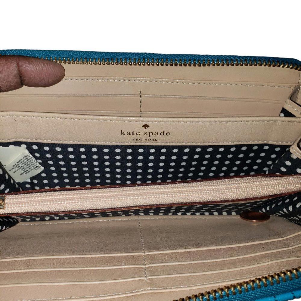Designer CT368 Kate Spade Aqua Zippered Clutch Wallet Size ONE SIZE - 4 Thumbnail