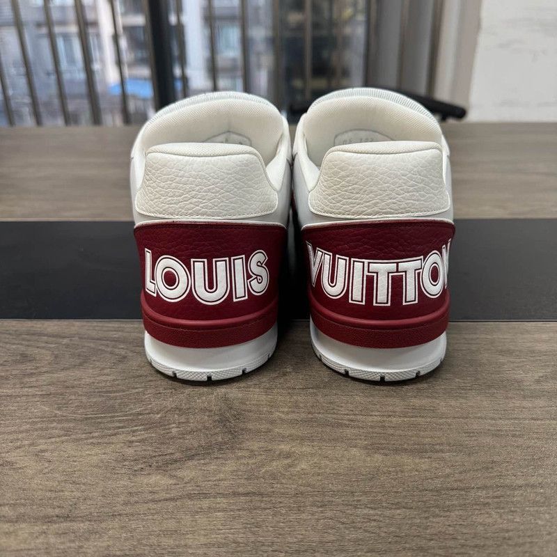Louis Vuitton Louis Vuitton Red Leather Floral Low-Top Sneakers -2508 Size US 9.5 / EU 42-43 - 3 Thumbnail