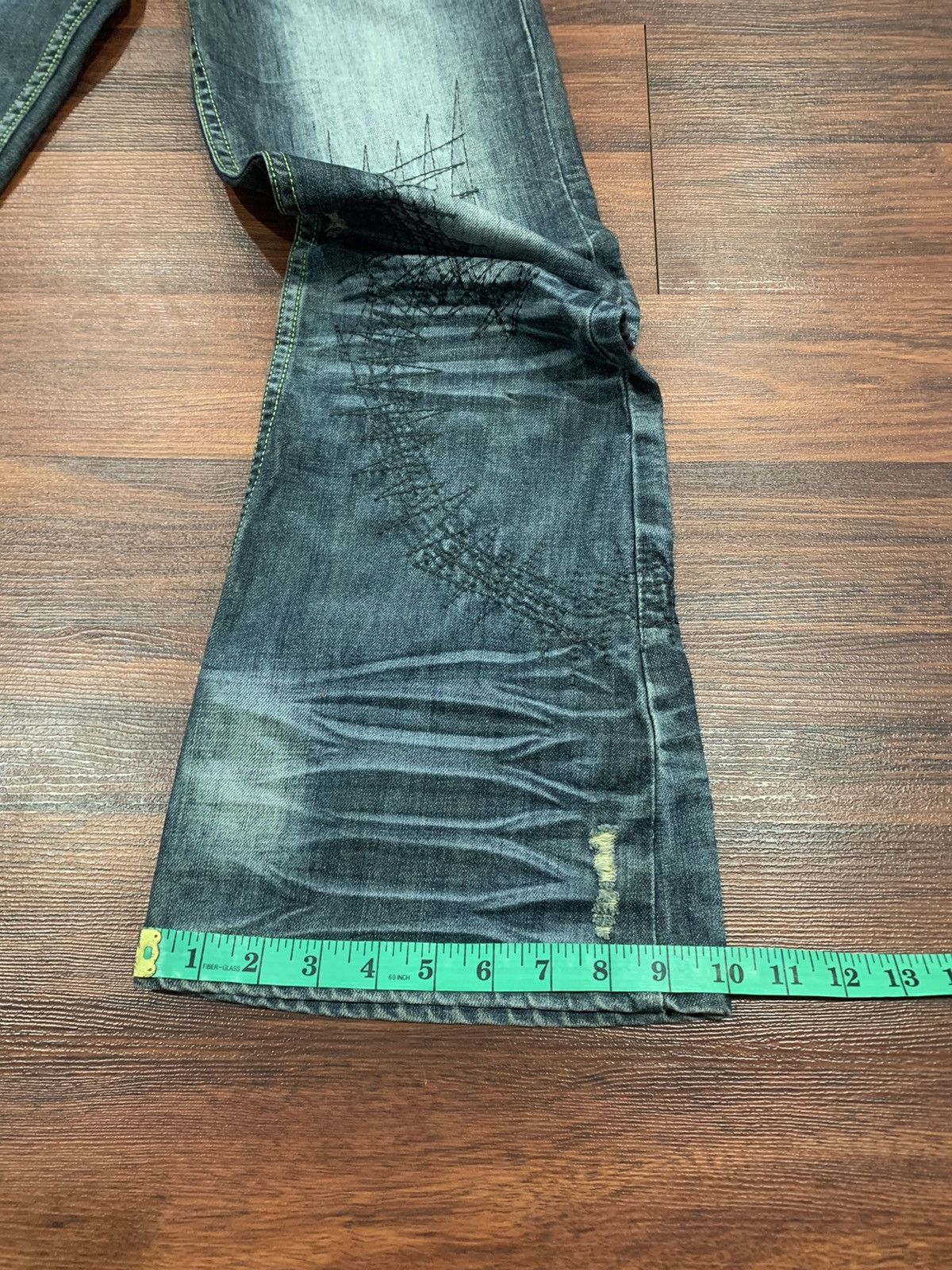 If Six Was Nine Ba Dao Embroidered Flared Jeans Pants ( unisex ) Size US 29 - 9 Thumbnail
