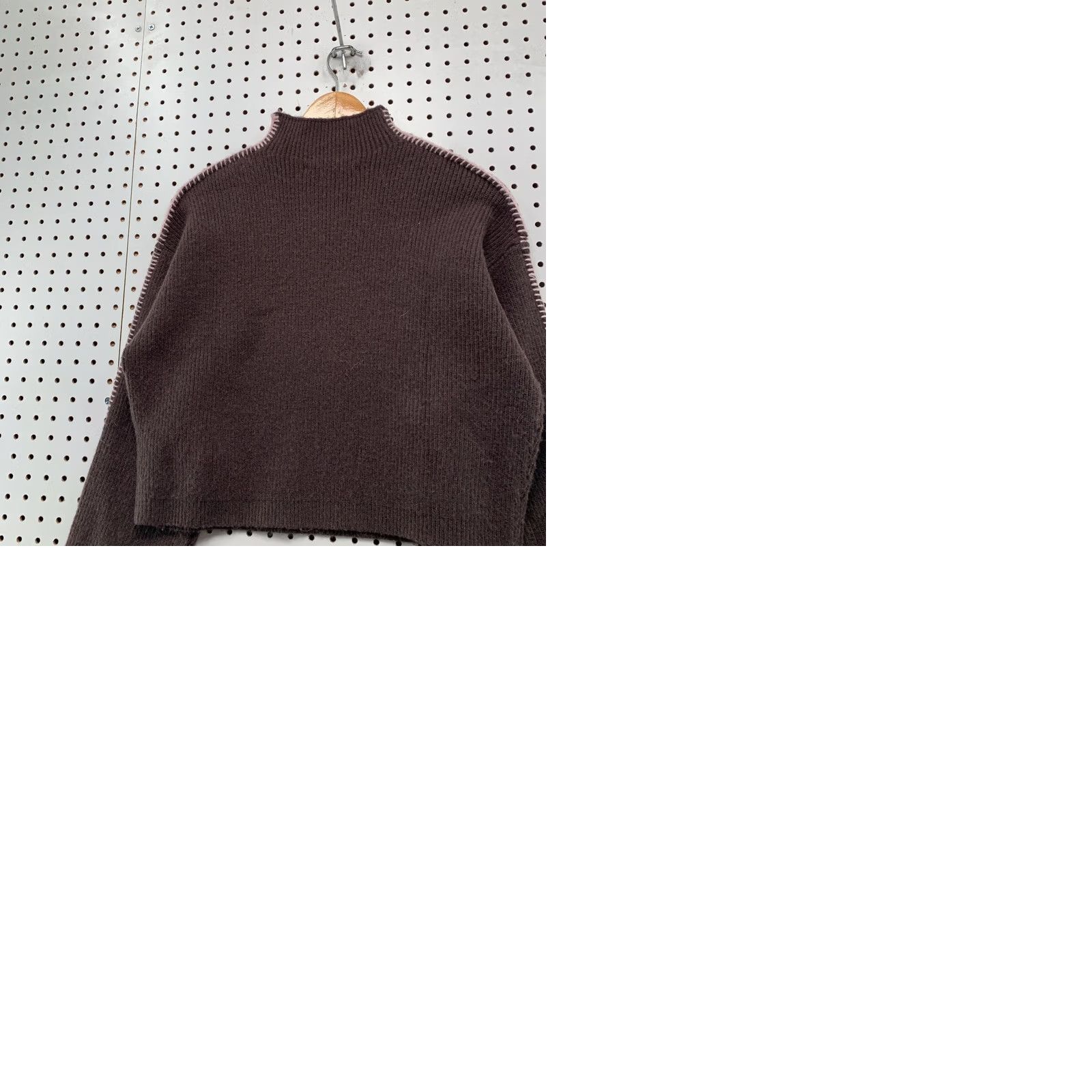 Anthropologie Anthropologie Ingrid Sweater Womens XS Cropped Whipstitch Sleeves Turtleneck Size XS / US 0-2 / IT 36-38 - 9 Thumbnail