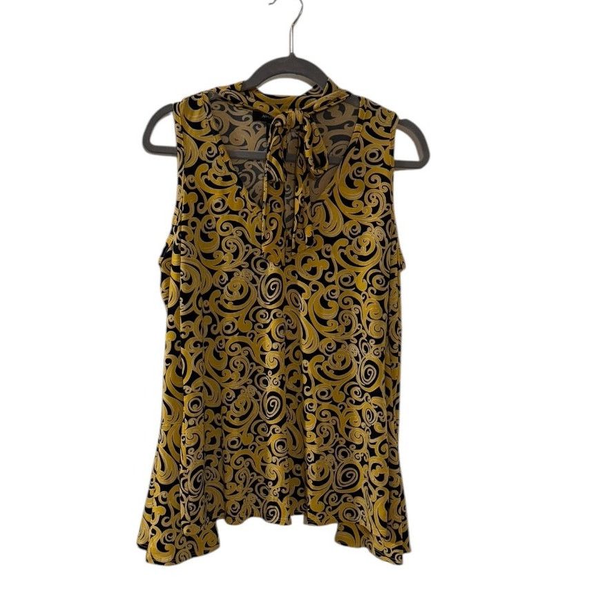 Other Ashley Stewart Women’s Yellow & Blue Filigree Shirt Medium Size M / US 6-8 / IT 42-44 - 1 Thumbnail