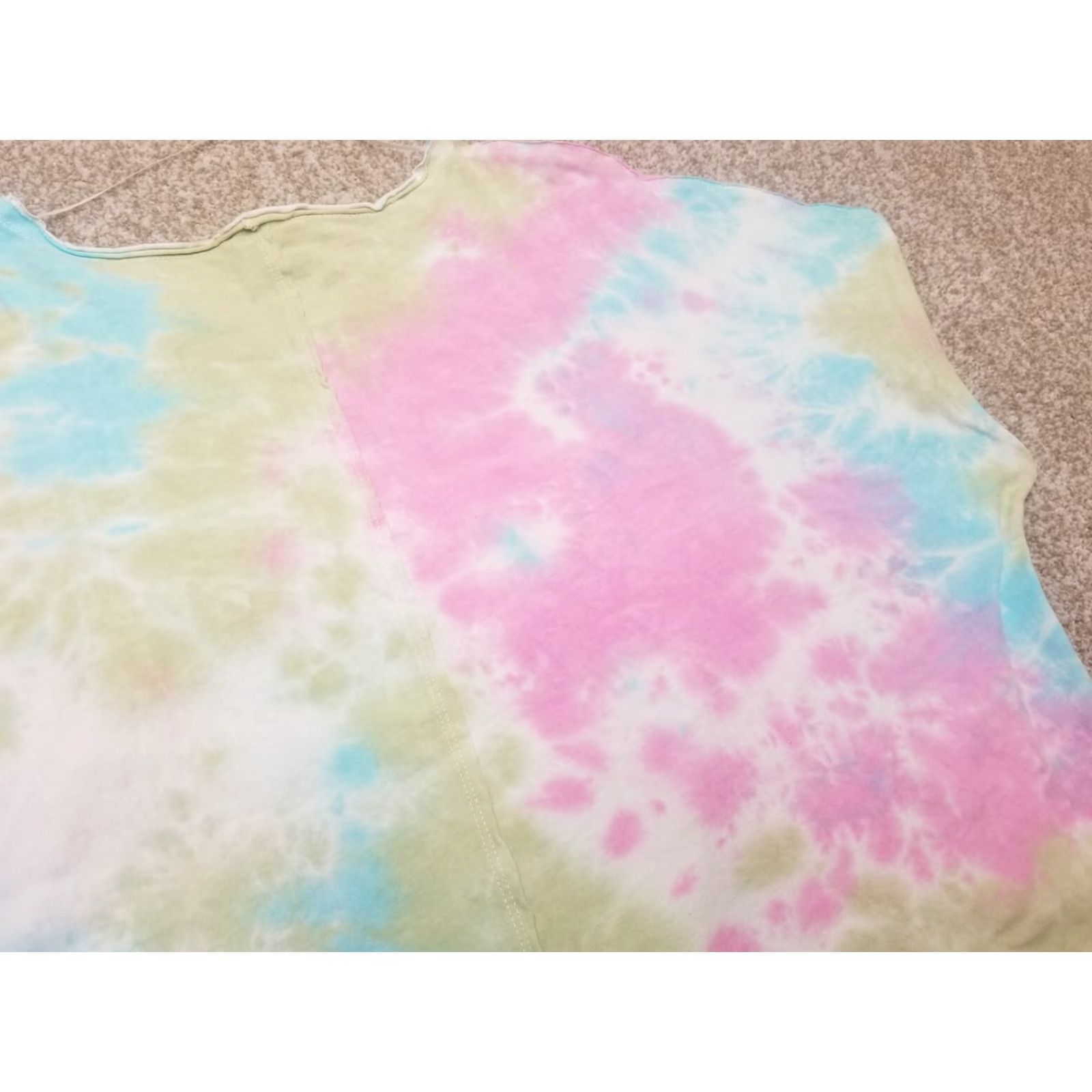 Pinko Easel Womens Top M Pink Green Tie Dye Sleeveless V-Neck Blouse Ladies 90s Multicolor Jersey Casual Womens Size M / US 6-8 / IT 42-44 - 2 Thumbnail