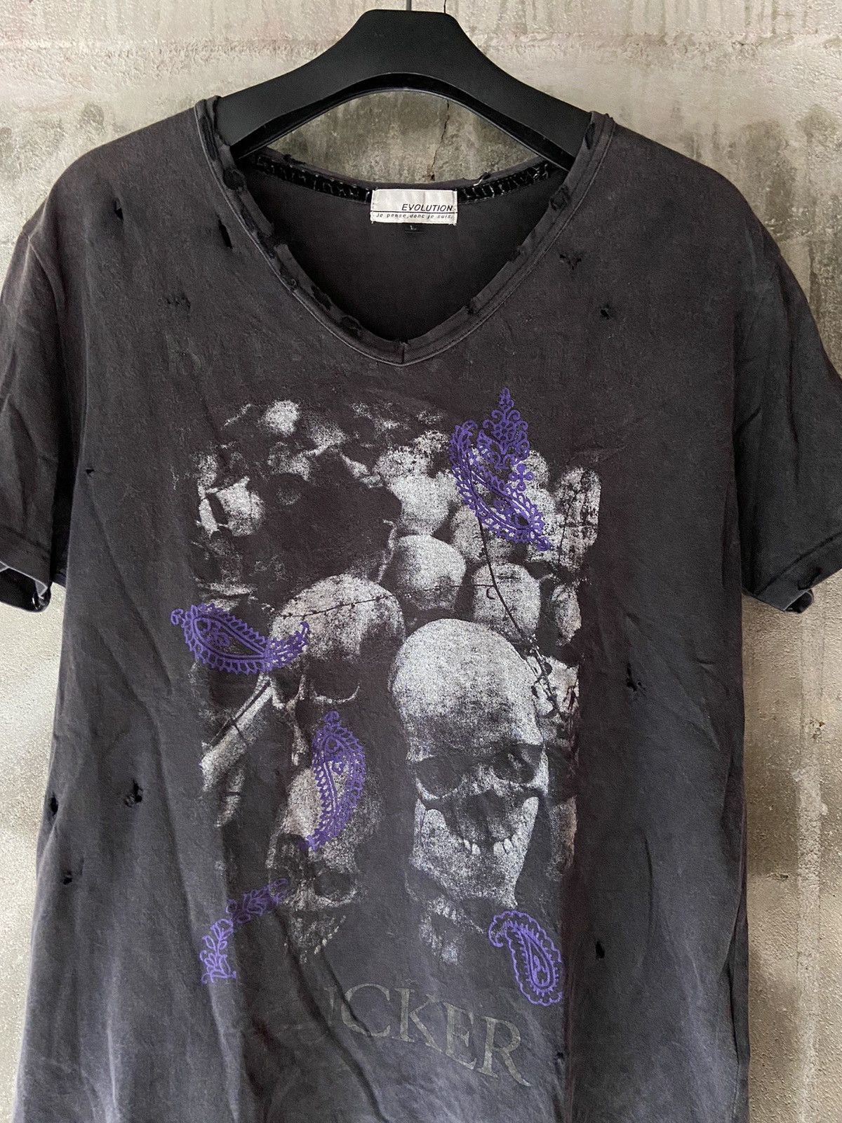 Beauty Beast × Hysteric Glamour × Japanese Brand BAD MOTHER F🎌🎌KER JAPANESE TRASHED TEE Size US M / EU 48-50 / 2 - 3 Thumbnail