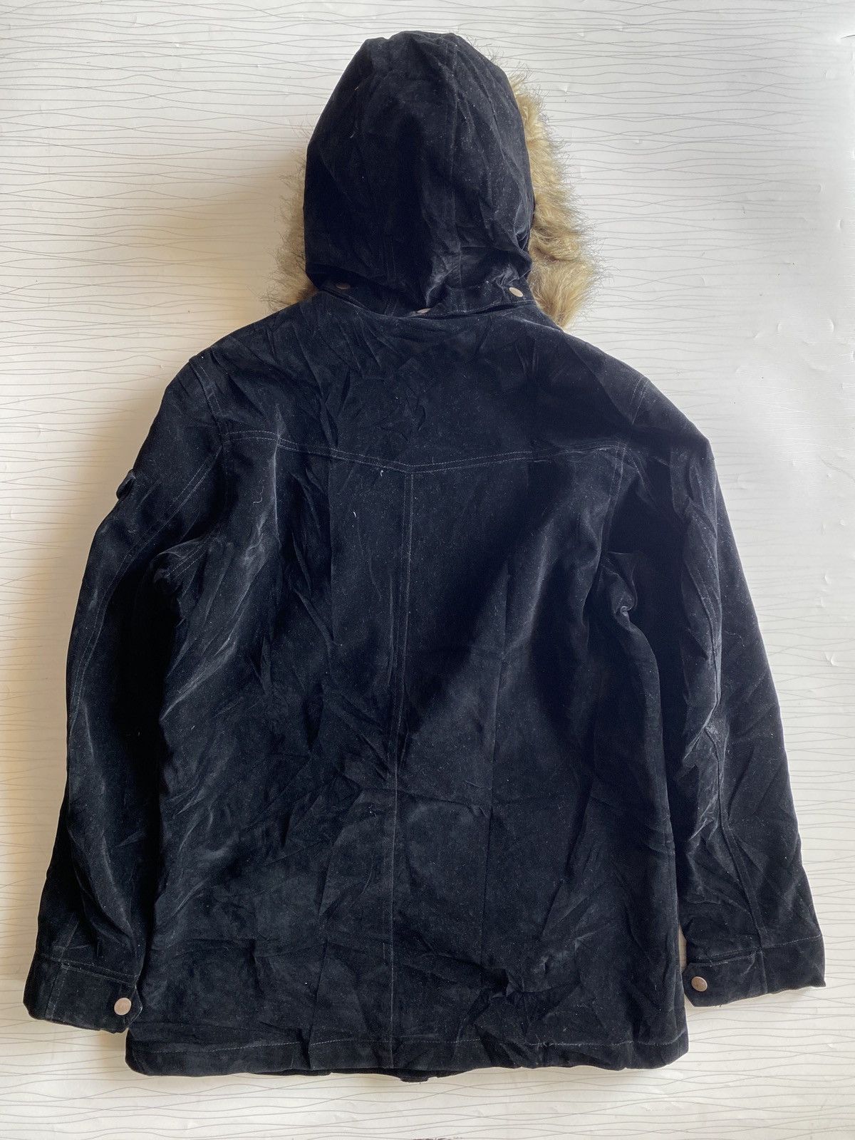 20471120 Vintage Fur Hood Parka Black Jacket - Quilted Lining Size US M / EU 48-50 / 2 - 22 Thumbnail