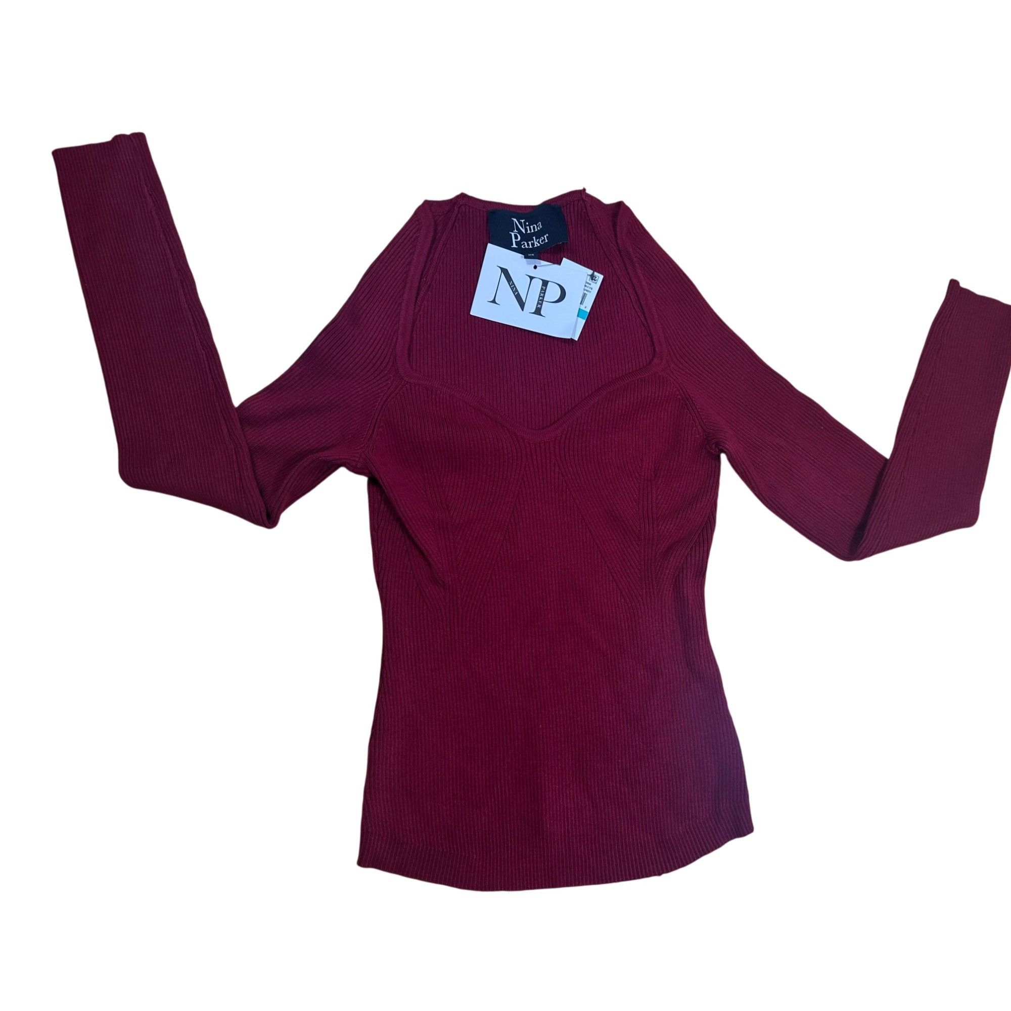 Other Plus Size Ribbed Pullover Sweater Burgundy Long Sleeve 3X NW Size 3XL / US 20-22 - 4 Thumbnail