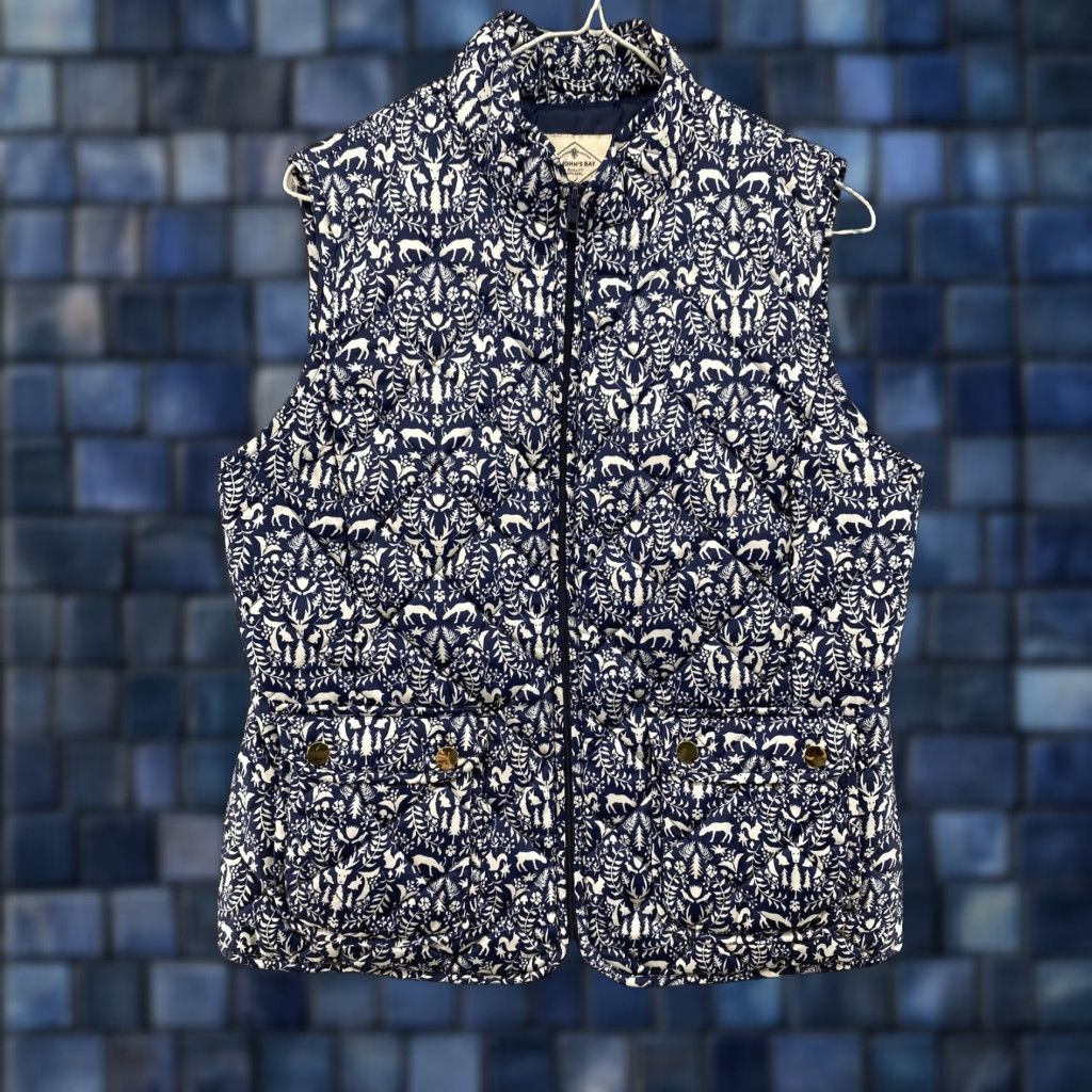 Vintage St. John’s Bay Vest Full Zip Up Quilted Puffer Deer Women’s Medium Blue 90s City Vest Womens Zip Pockets Regular Size M / US 6-8 / IT 42-44 - 1 Thumbnail