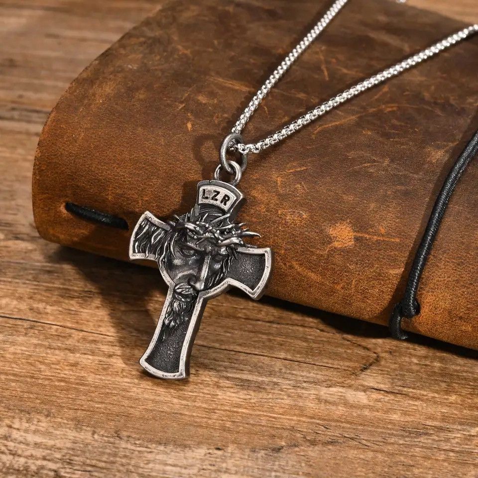 Jewelry Vintage Jesus Head Cross Necklaces Size ONE SIZE - 4 Thumbnail