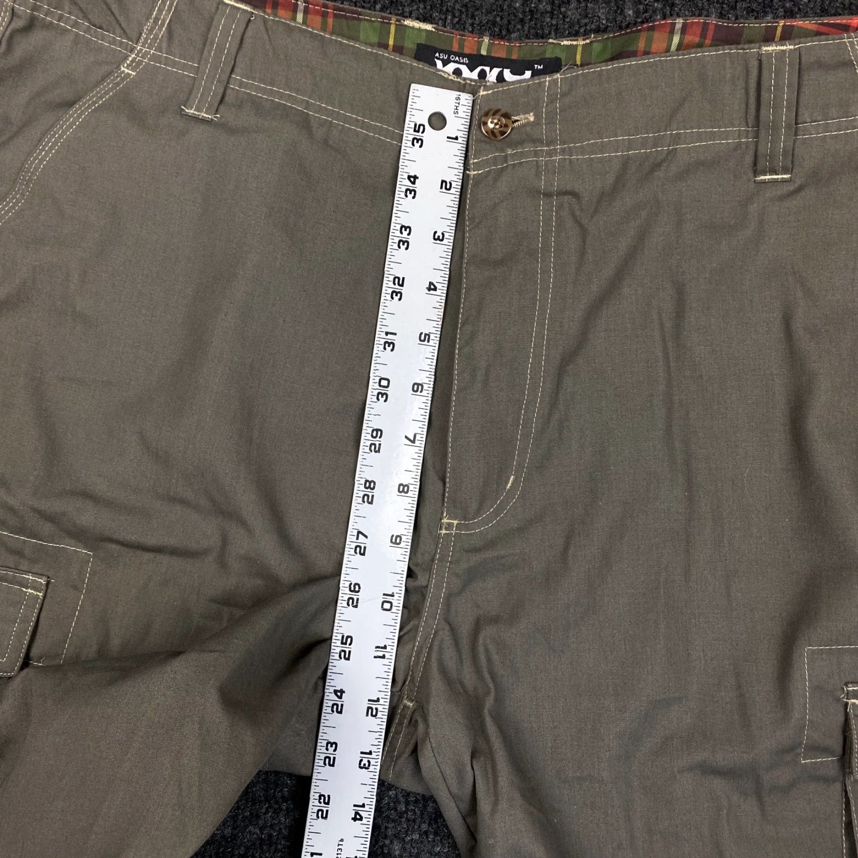 Vintage KXKY Cargo Shorts Mens 36 Green Baggy Relaxed Casual Workwear Cotton Blend Canvas Shorts Size US 36 / EU 52 - 7 Thumbnail