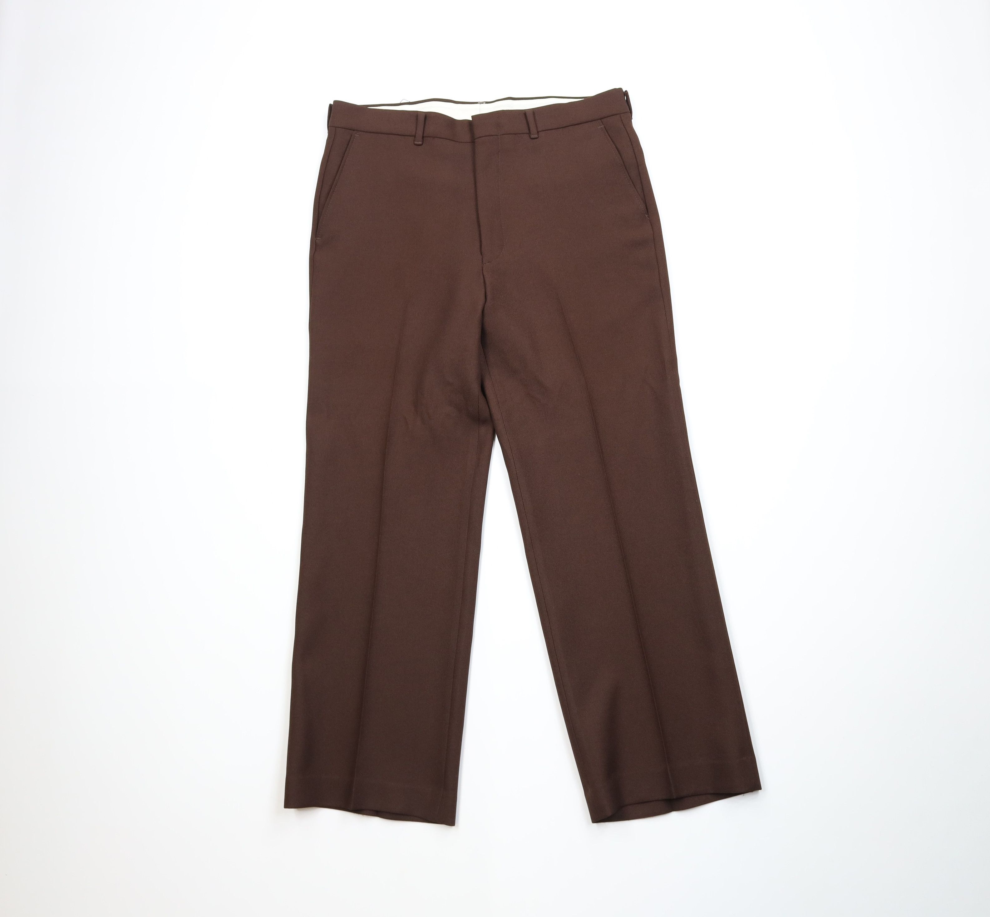 Vintage Vintage 70s Streetwear Wide Leg Chino Pants Brown USA Size US 34 / EU 50 - 1 Thumbnail
