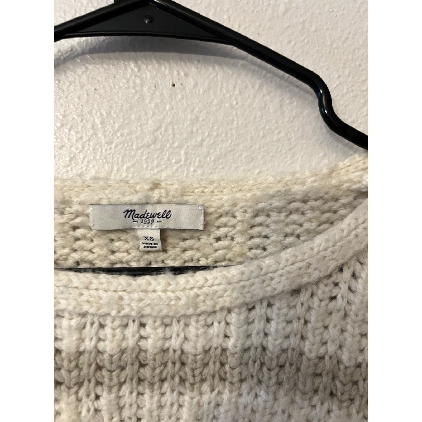 Madewell Madewell Sweater Womens Size XS Long Sleeve Wool Blend Knit Fringe Striped Color Beige Size XS / US 0-2 / IT 36-38 - 2 Thumbnail