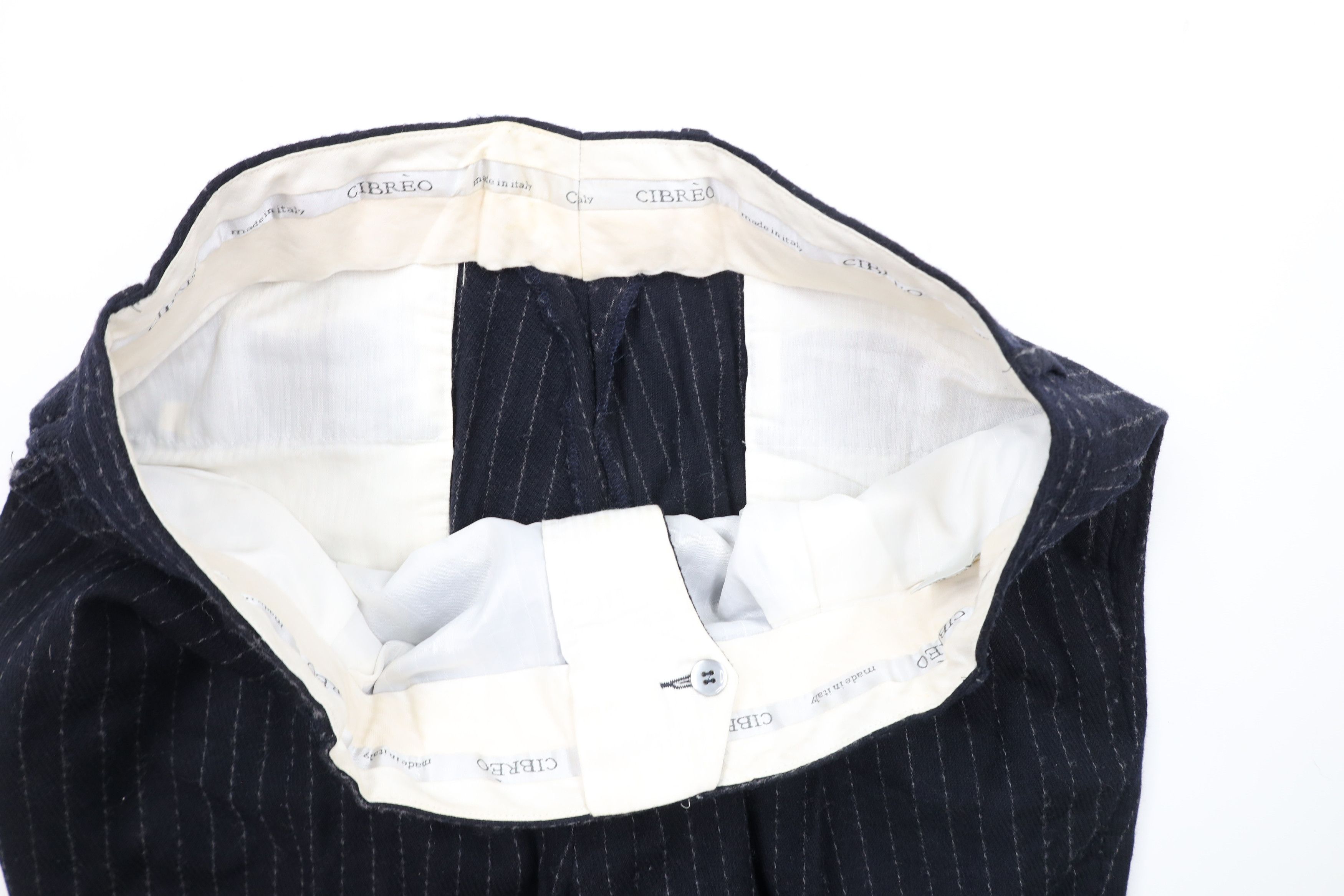 Vintage Vintage 90s Streetwear Striped Pleated Wool Wide Leg Pants Size US 36 / EU 52 - 7 Thumbnail