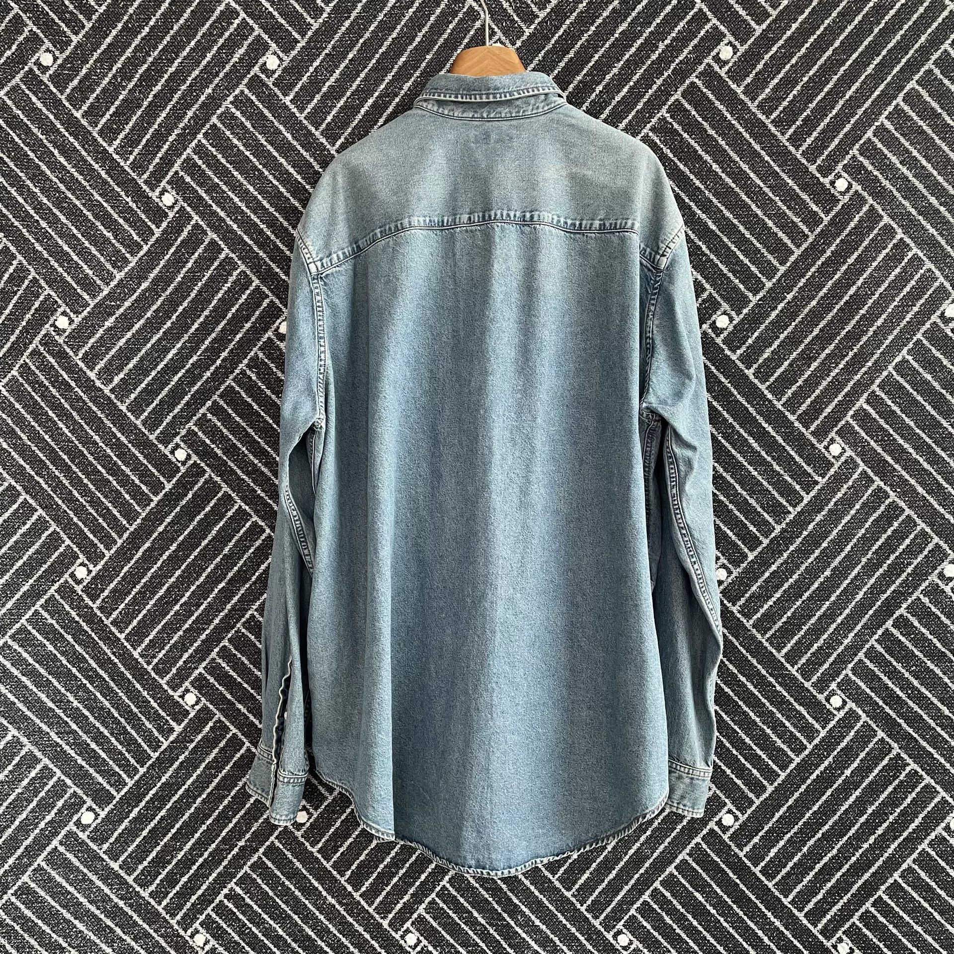 Balenciaga Balenciaga Vintage Logo Long Sleeve Denim Shirt Size US M / EU 48-50 / 2 - 2 Thumbnail