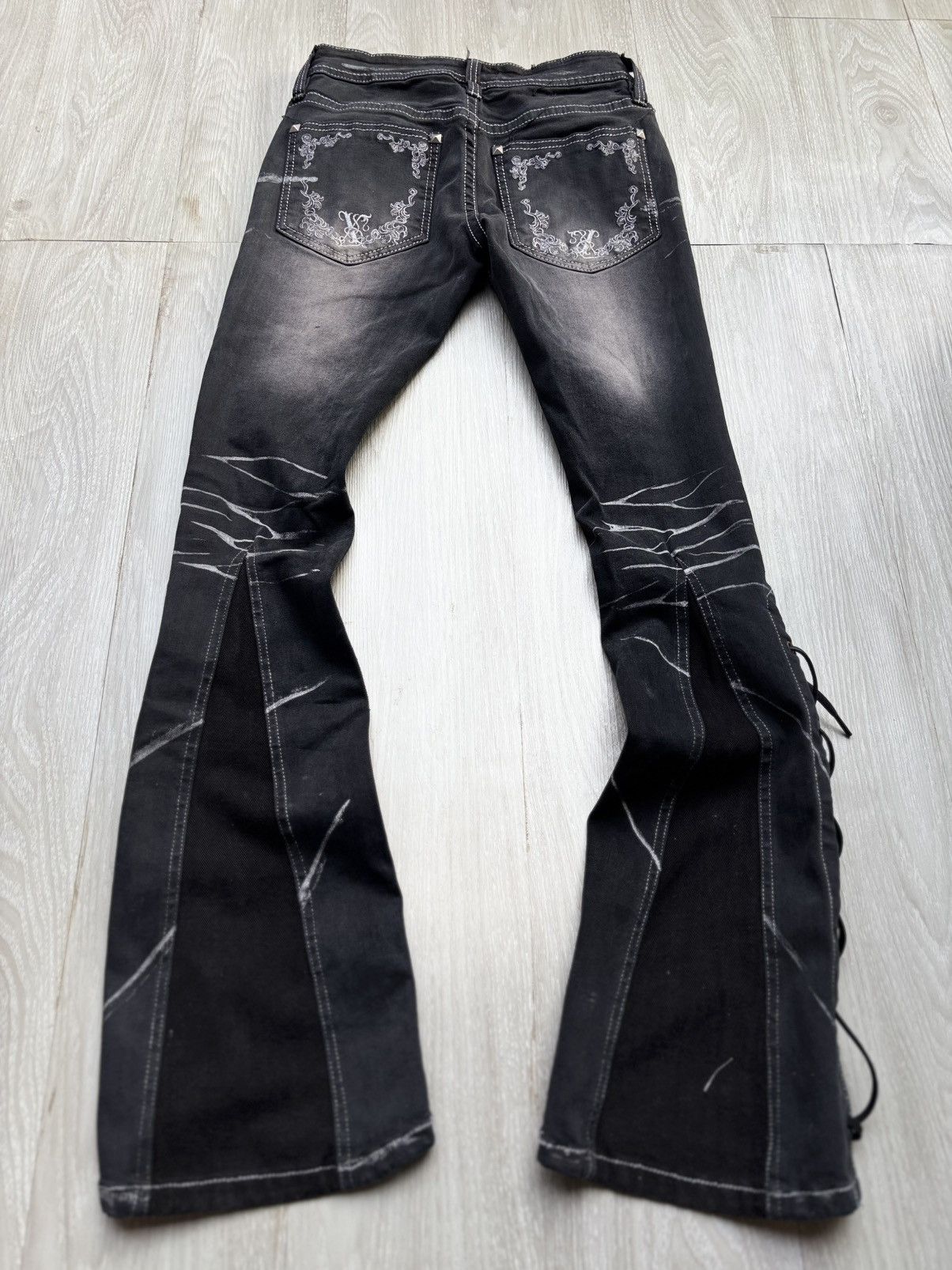 Japanese Brand XFRM skinny lace up flare jeans Size US 26 / EU 42 - 5 Thumbnail