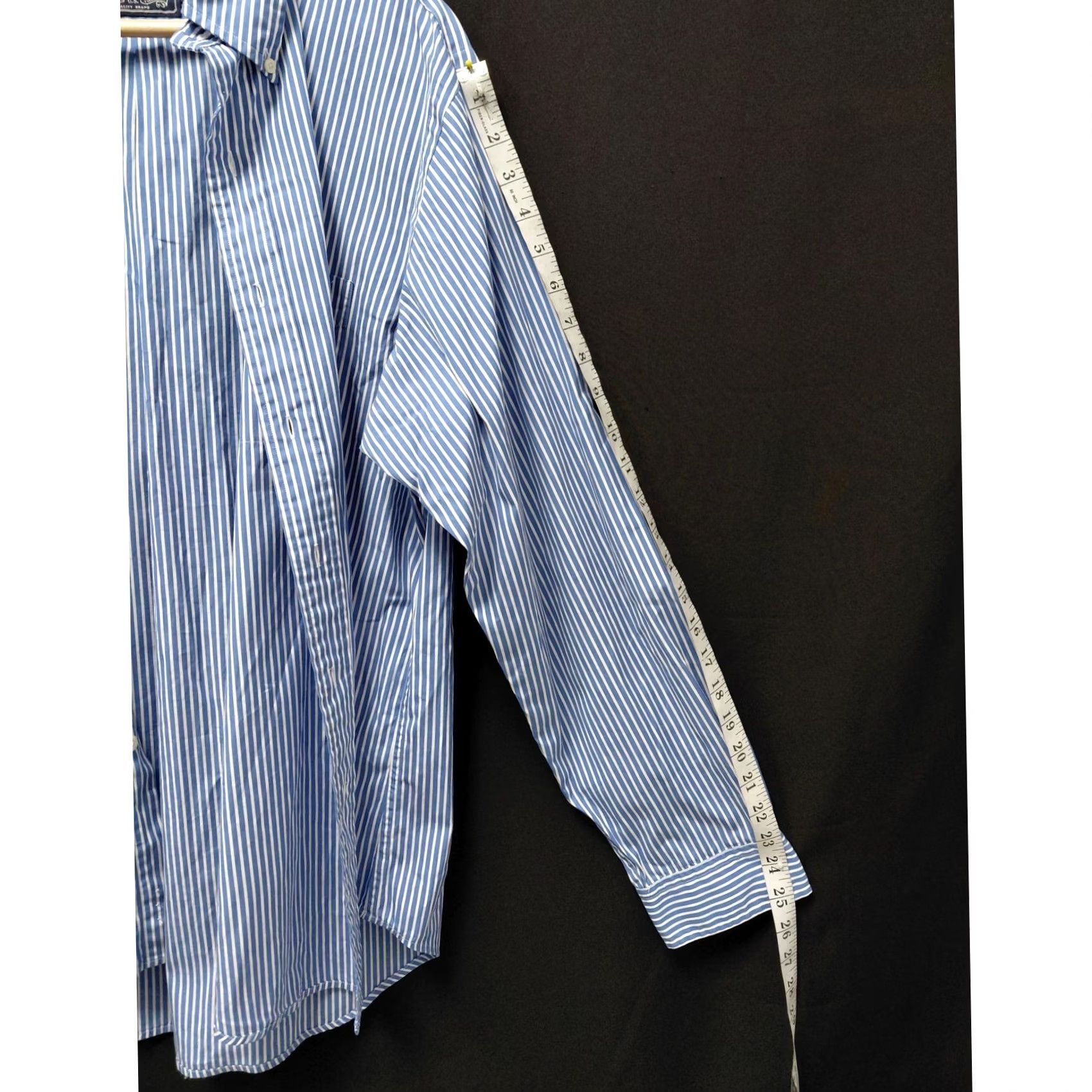 Vintage American Living Blue Striped Button-Up Shirt Long Sleeve Knit Men Size L Size US L / EU 52-54 / 3 - 5 Thumbnail