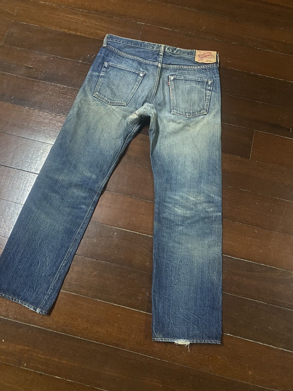 Denime Vintage DENIME JAPAN Distress Mud wash Selvedge Jeans Size US 34 / EU 50 - 12 Thumbnail