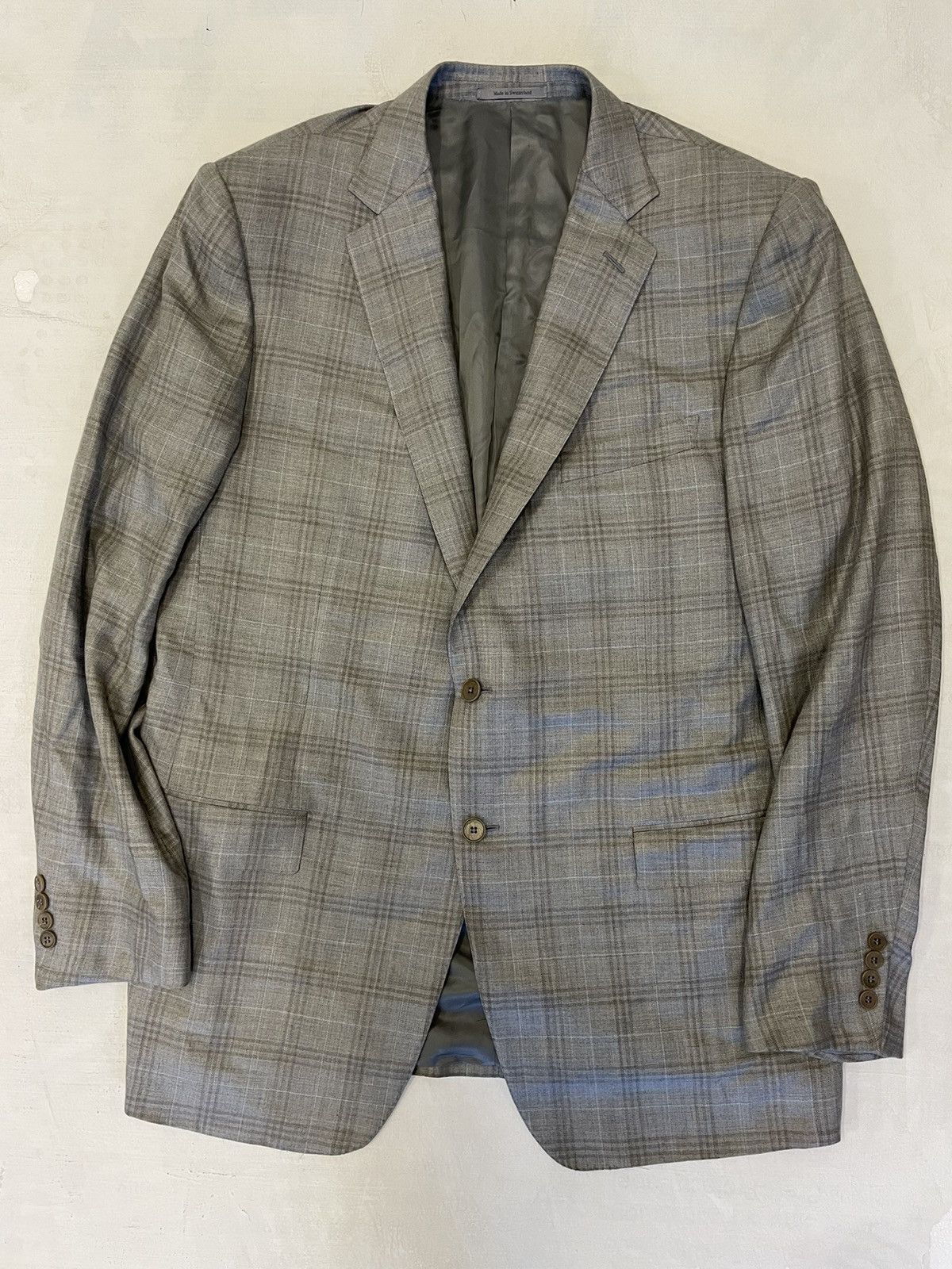 Ermenegildo Zegna Cashmere & Silk Check Jacket Size 50L - 5 Thumbnail