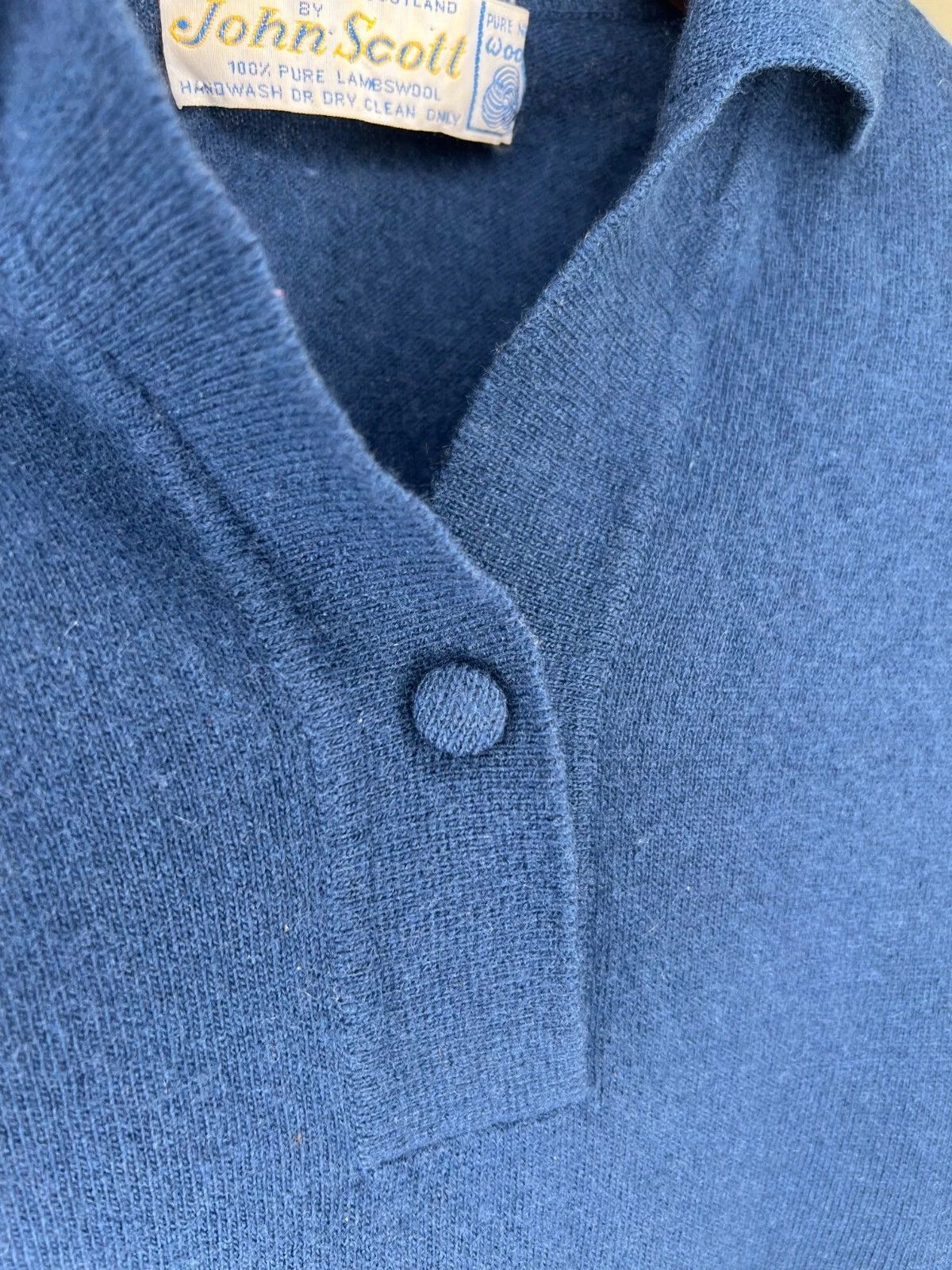 Other Hawick by John Scott Pure Lambswool Blue Long Sleeve Polo Size US M / EU 48-50 / 2 - 7 Thumbnail
