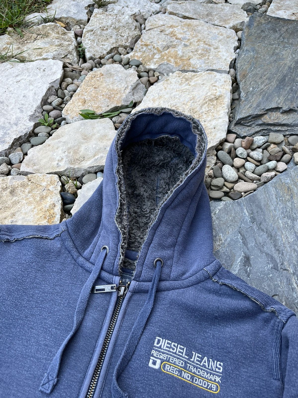 Diesel × Vintage Vintage Diesel jeans y2k heavy fur zip hoodie sherpa jacket Size US M / EU 48-50 / 2 - 12 Thumbnail