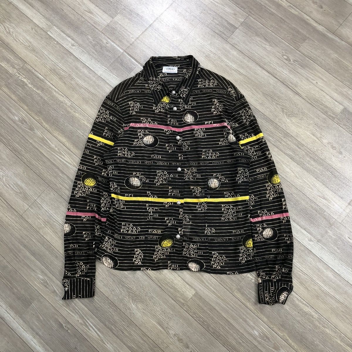 Versace 🇮🇹1990s Vintage Versace Silk Shirt Luxury Italian Designer Size US M / EU 48-50 / 2 - 1 Thumbnail