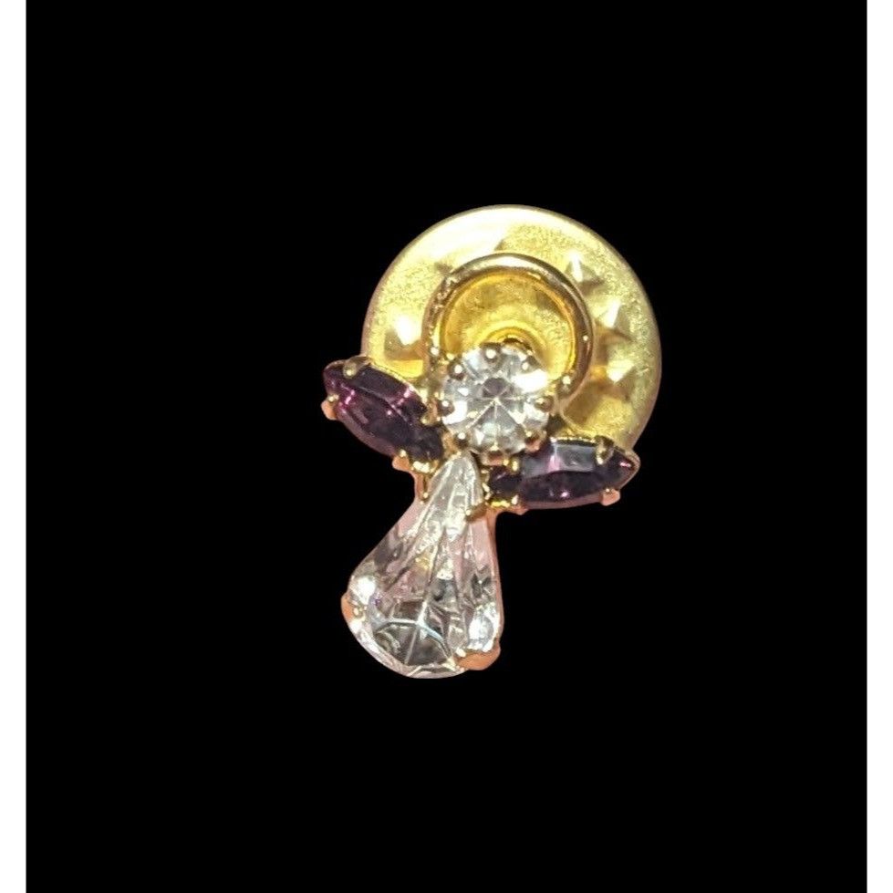 Other Vintage Minimalist Clear And Purple Gemmed Guardian Angel Pi Size ONE SIZE - 1 Thumbnail