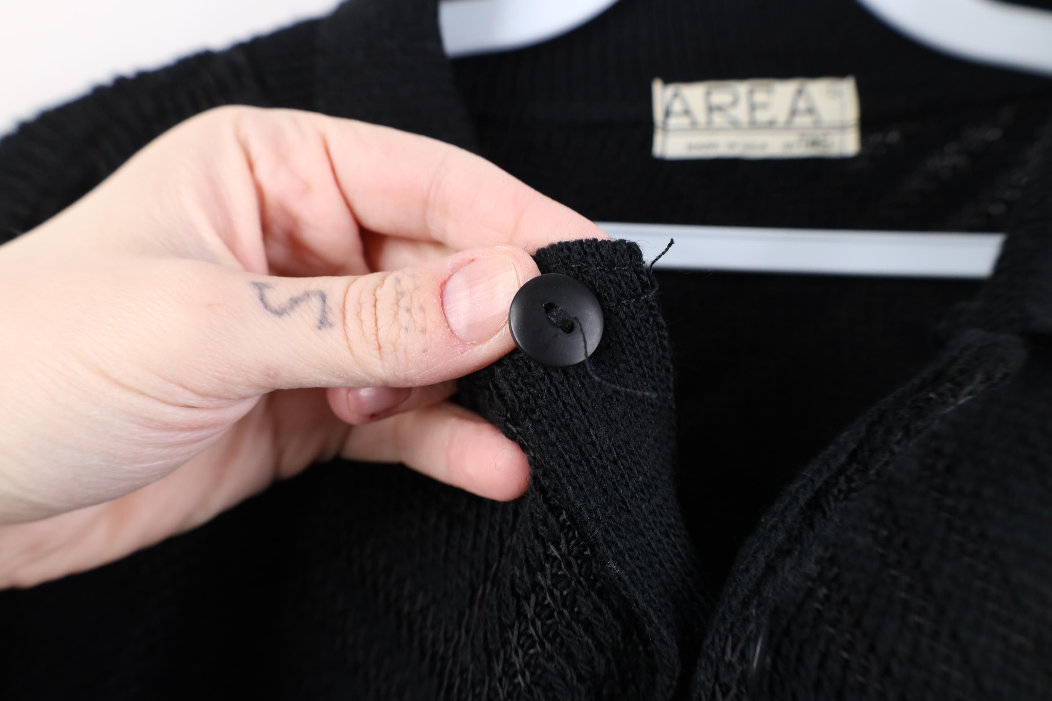 Vintage Vintage 90s Streetwear Collared Pullover Sweater Black USA Size US L / EU 52-54 / 3 - 4 Thumbnail