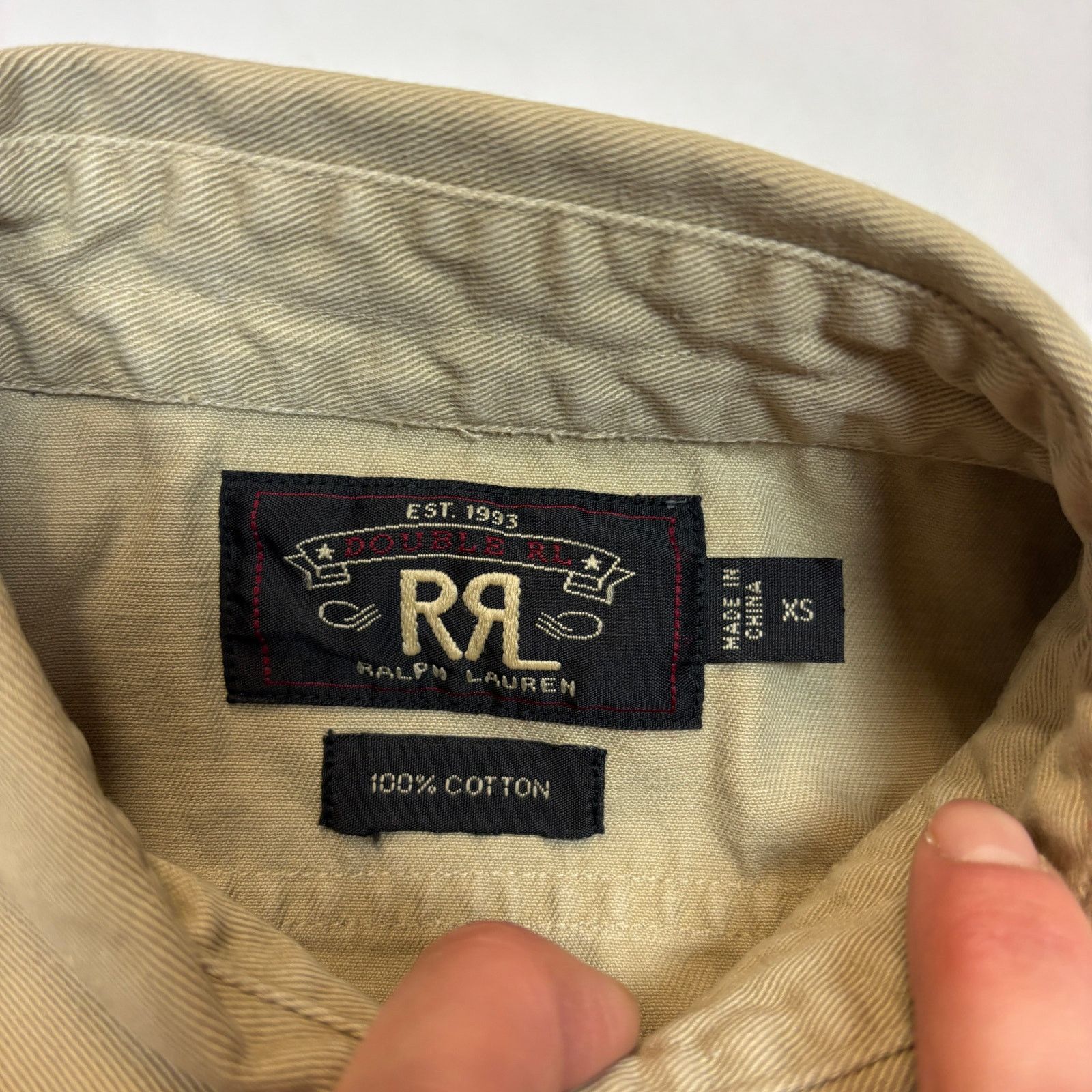 RRL Ralph Lauren RRL Double RL Ralph Lauren Twill Officer's Work Shirt XS Size US XS / EU 42 / 0 - 4 Thumbnail