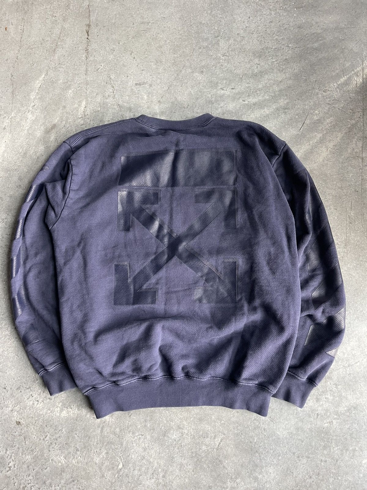 Off-White Off-White Tonal Crewneck Sweatshirt in Navy Size US L / EU 52-54 / 3 - 9 Thumbnail