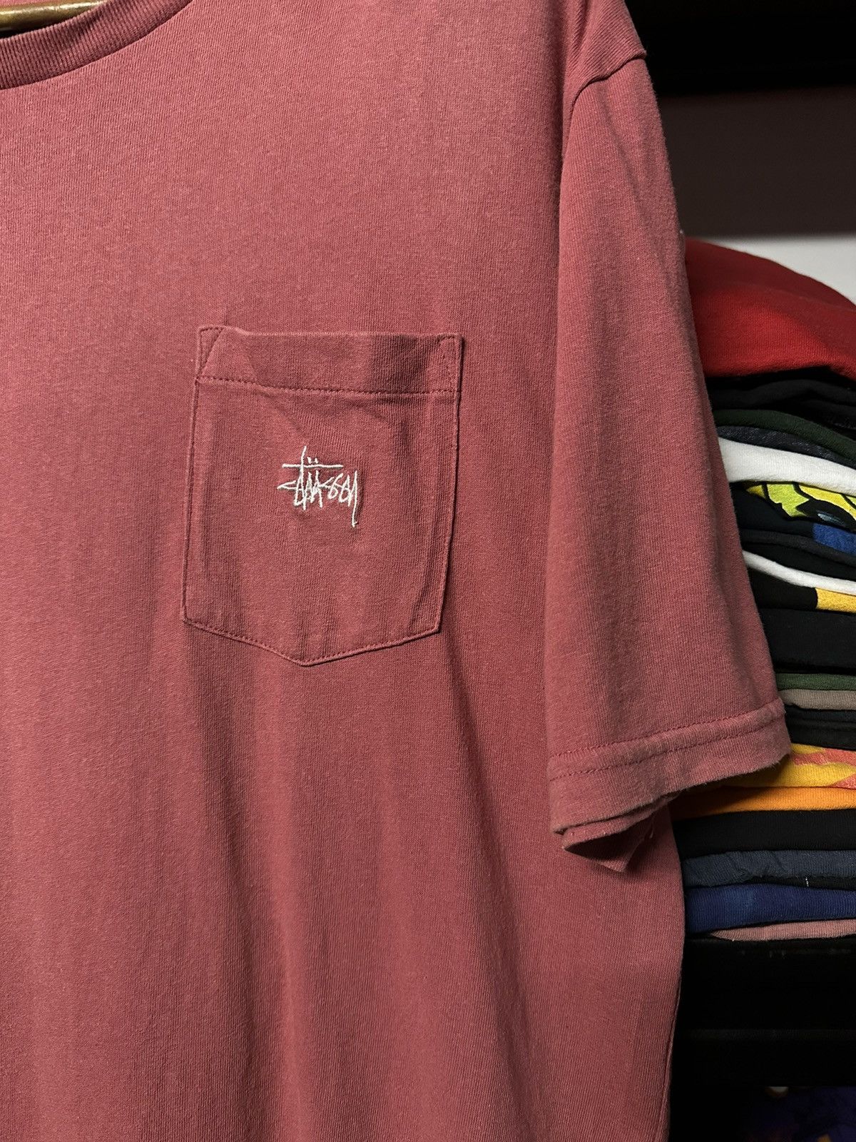 Stussy × Vintage Stussy Pocket Embroidered Logo Tee Size US XL / EU 56 / 4 - 3 Thumbnail