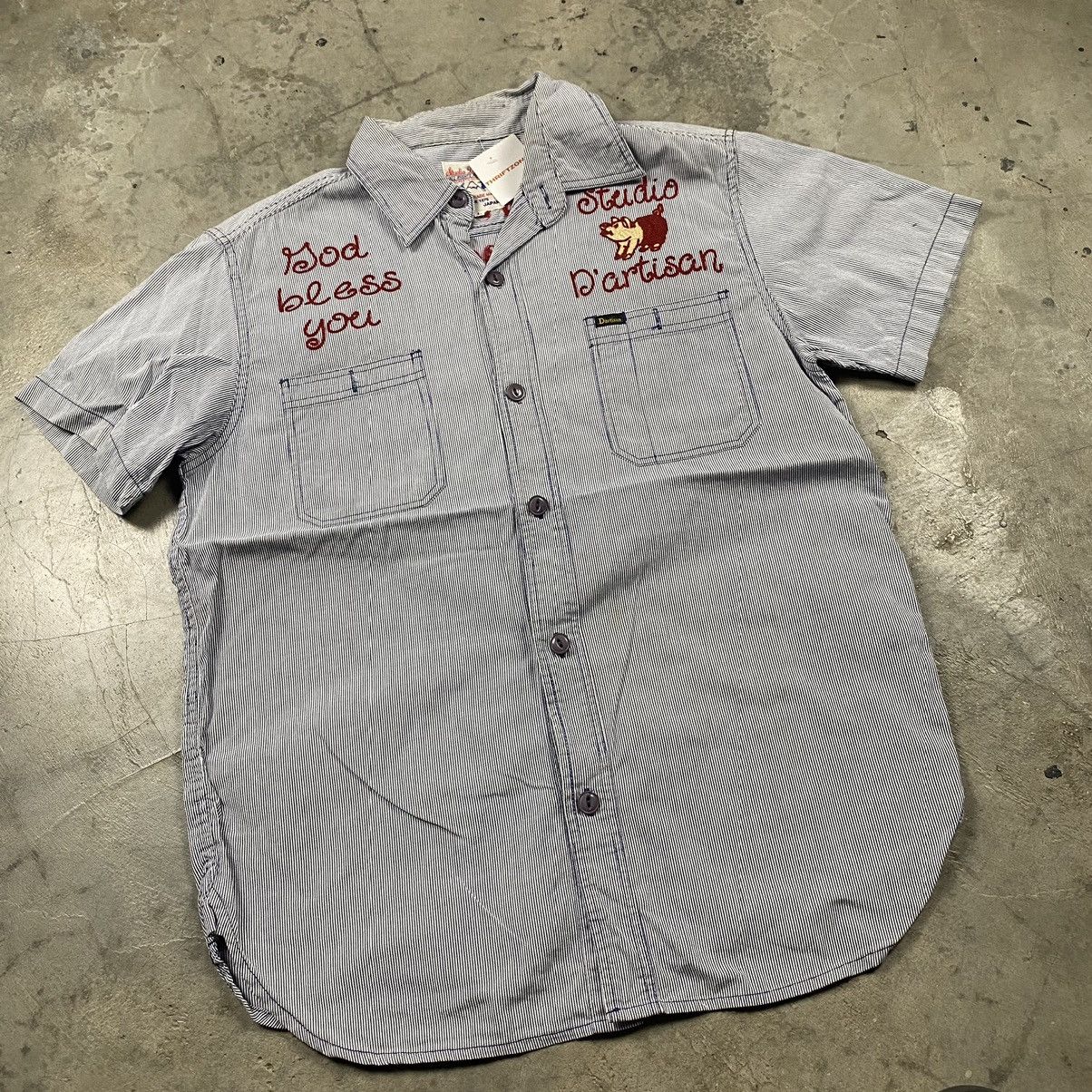Japanese Brand Studio D’Artisan Hickory Button Shirts Size US M / EU 48-50 / 2 - 3 Thumbnail