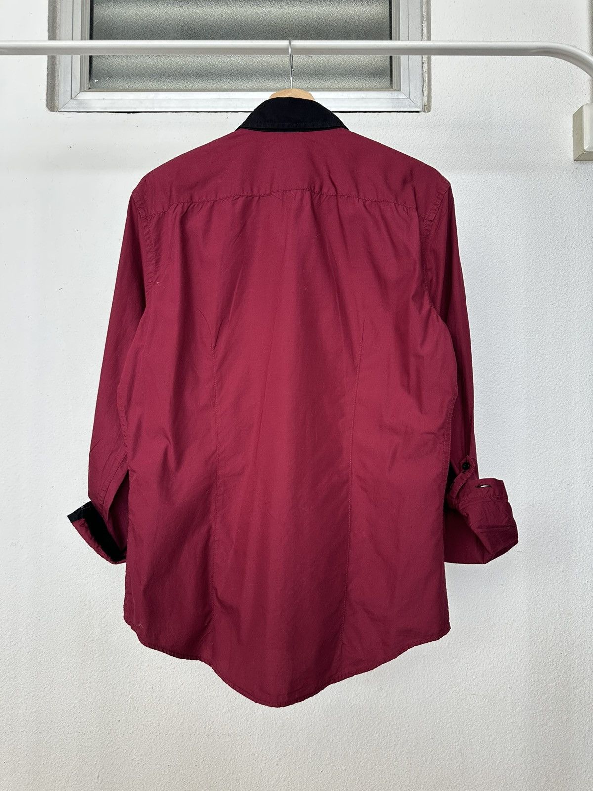 JUN MEN 2010's Junmen burgundy Avantgarde hediboy shirt Size US M / EU 48-50 / 2 - 5 Thumbnail