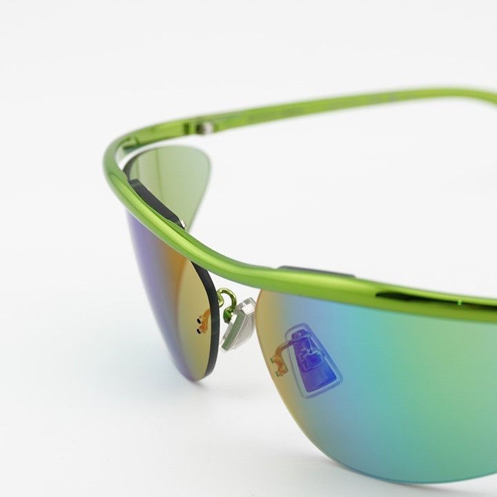Bottega Veneta Bottega Veneta BV1174S 003 Sunglasses Green Cat Eye Frame Size ONE SIZE - 2 Thumbnail