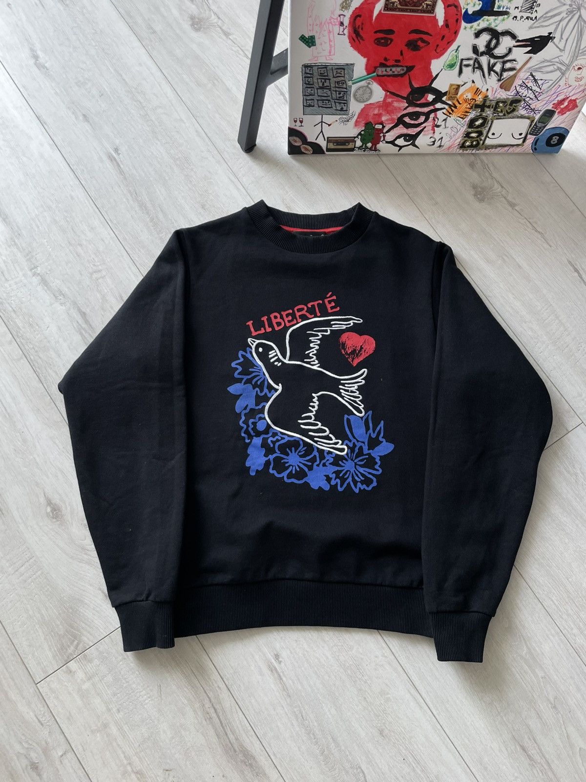 agnes b. agnes b. Paris Liberte Black Sweatshirt Japanese Design RARE Size S / US 4 / IT 40 - 1 Thumbnail