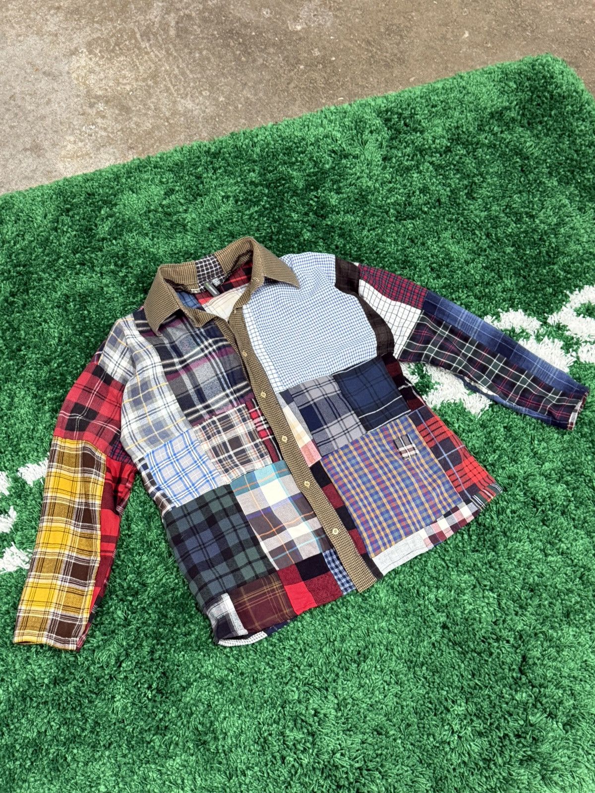 Other Strange Patchwork Patch Flannel Shirt Small Clown Pied Size US S / EU 44-46 / 1 - 1 Thumbnail