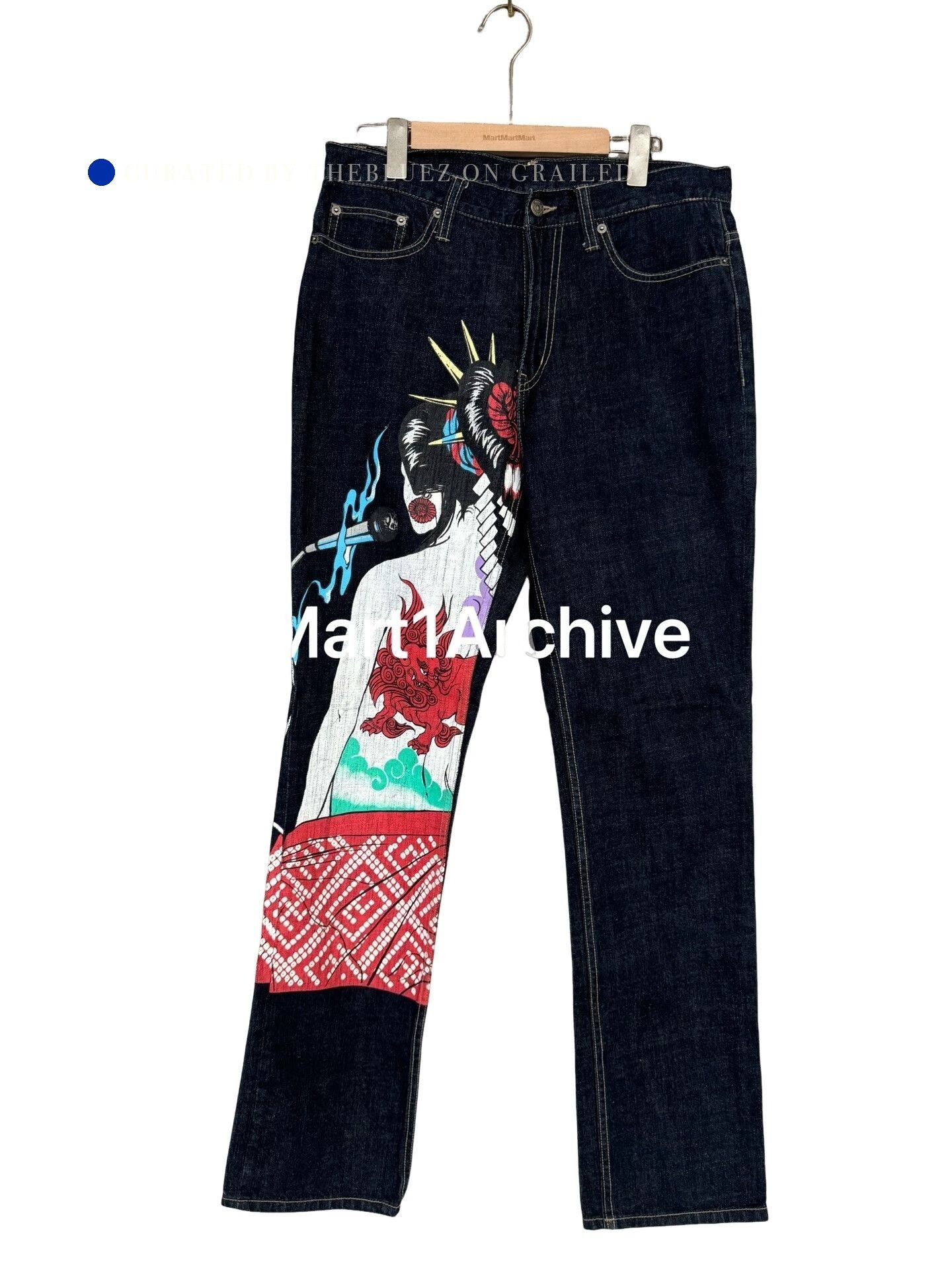 PPFM Blue Denim Jeans with Artwork Size 32 Size US 32 / EU 48 - 1 Thumbnail