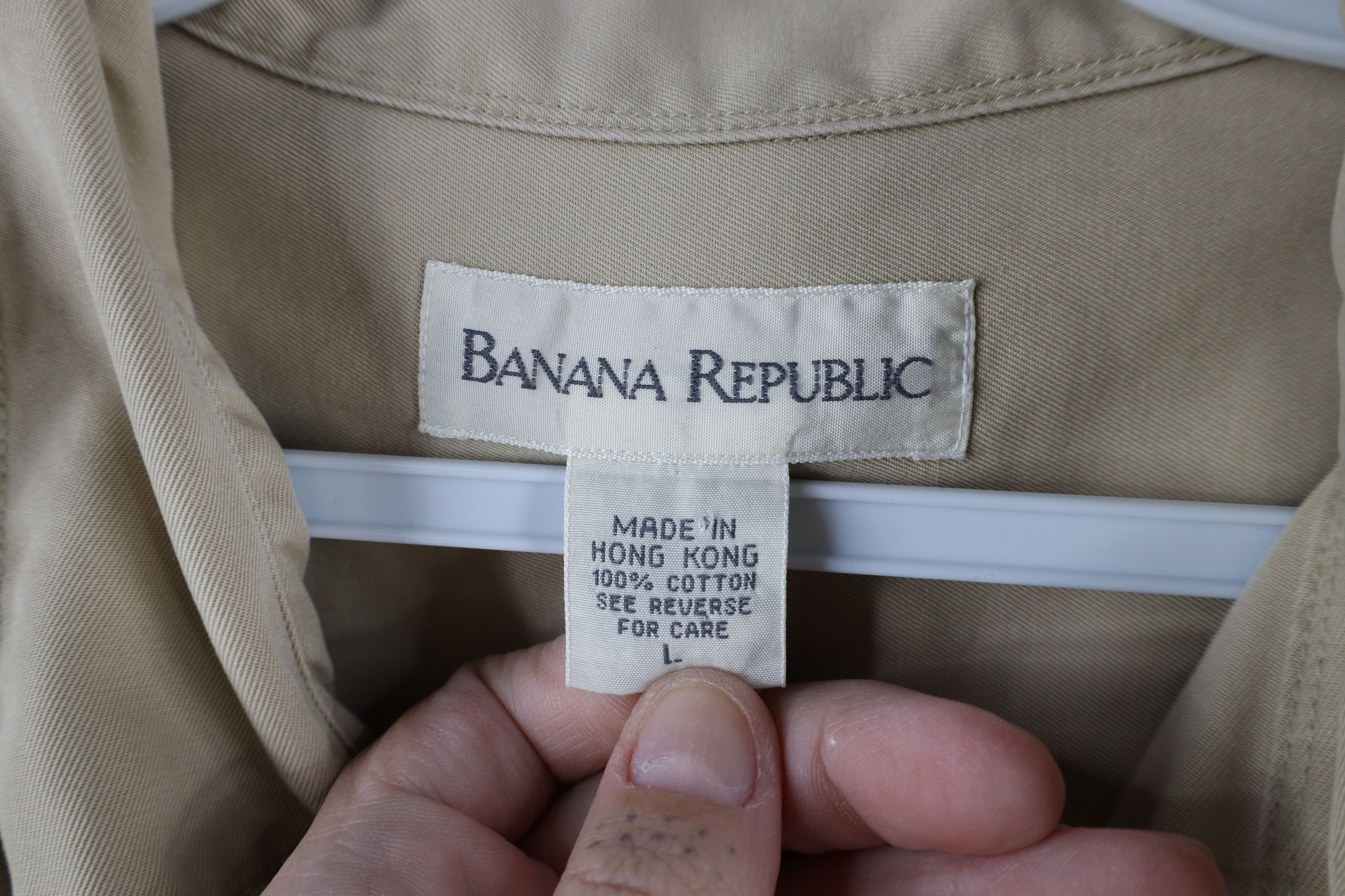 Banana Republic × Vintage Vintage 90s Banana Republic Twill Collared Button Down Shirt Size US L / EU 52-54 / 3 - 5 Thumbnail