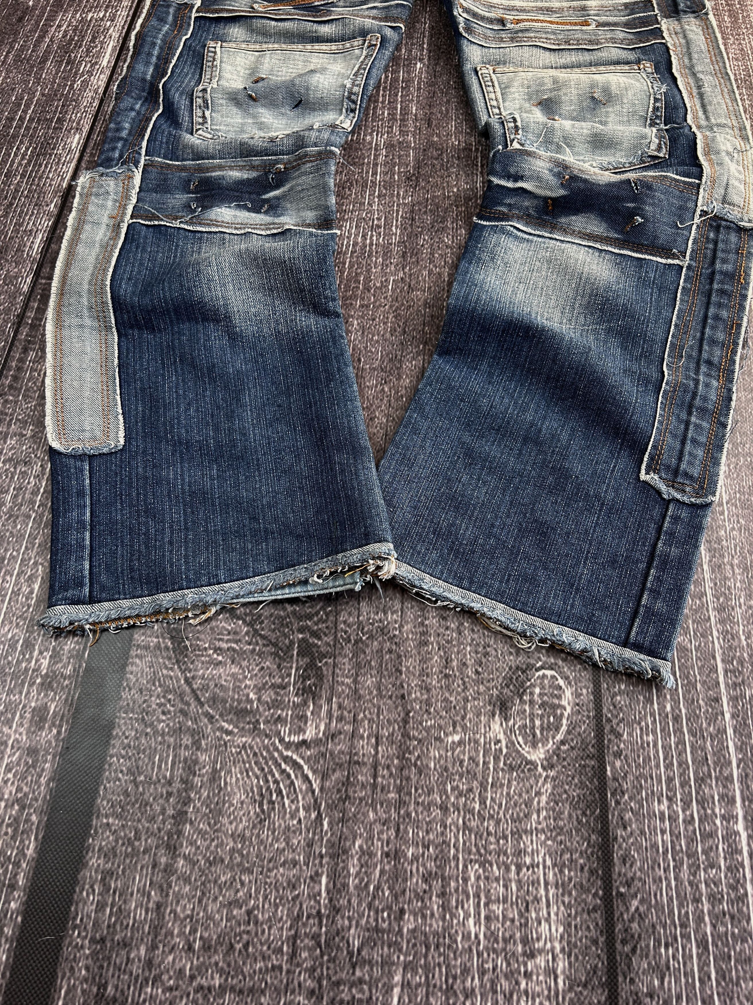 Japanese Brand Vintage Patchwork Distressed Denim Jeans Y2K Grunge Style Size US 34 / EU 50 - 3 Thumbnail