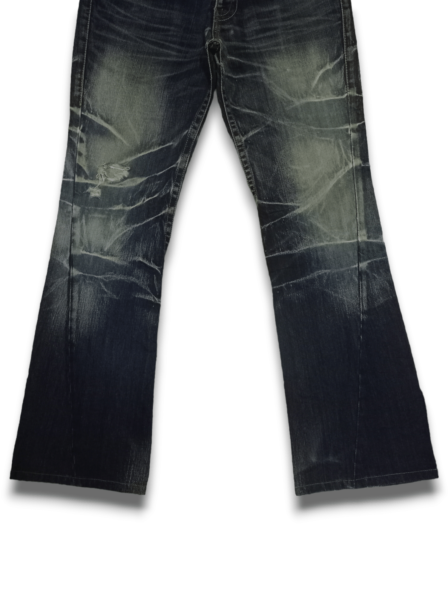 Tornado Mart Vintage Japanese Tornado Mart Mud Wash Distress Flare Jeans Size US 32 / EU 48 - 9 Thumbnail