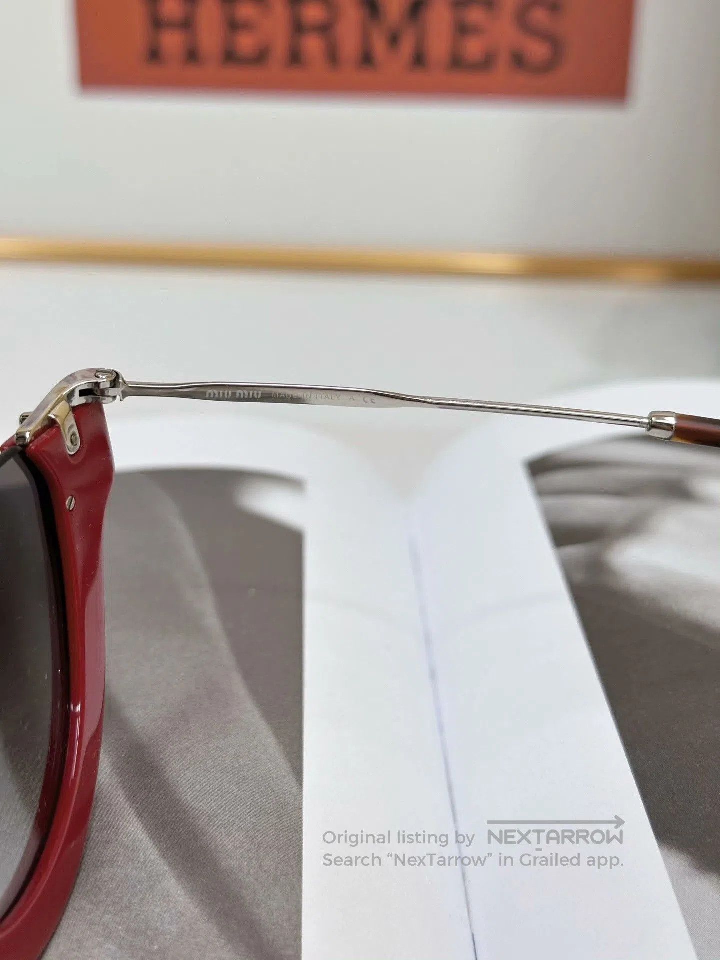 Miu Miu MIUMIU Red Half-Frame Casual Sunglasses. Size ONE SIZE - 7 Thumbnail